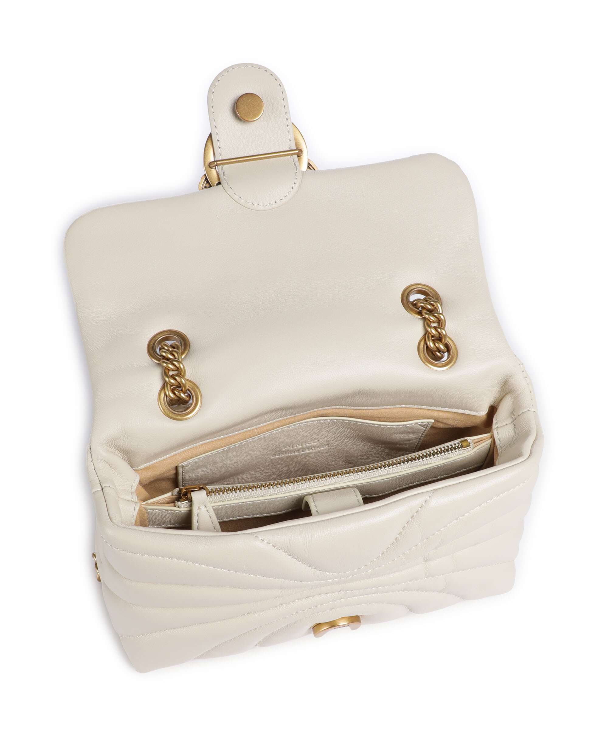 Pinko Love Puff Mini Shoulder bag bianco seta/antique gold - Image 7