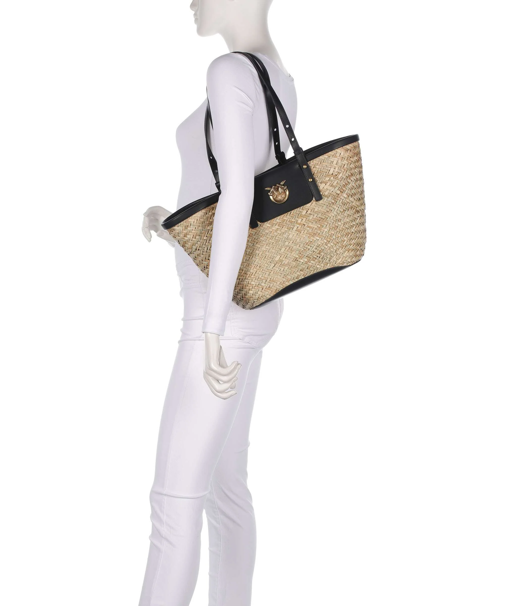 Pinko Love Summer Tote bag nero/antique gold - Image 3