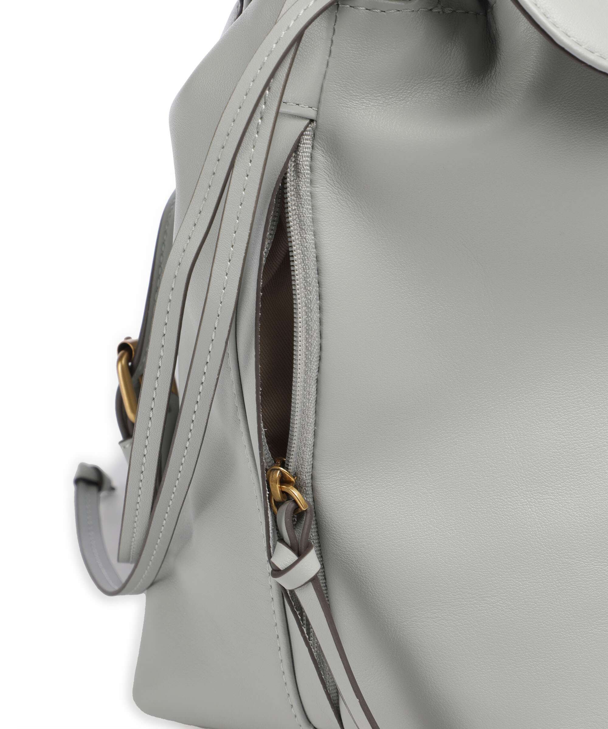 Pinko Saddle Backpack bag grigio perla/antique gold - Image 4
