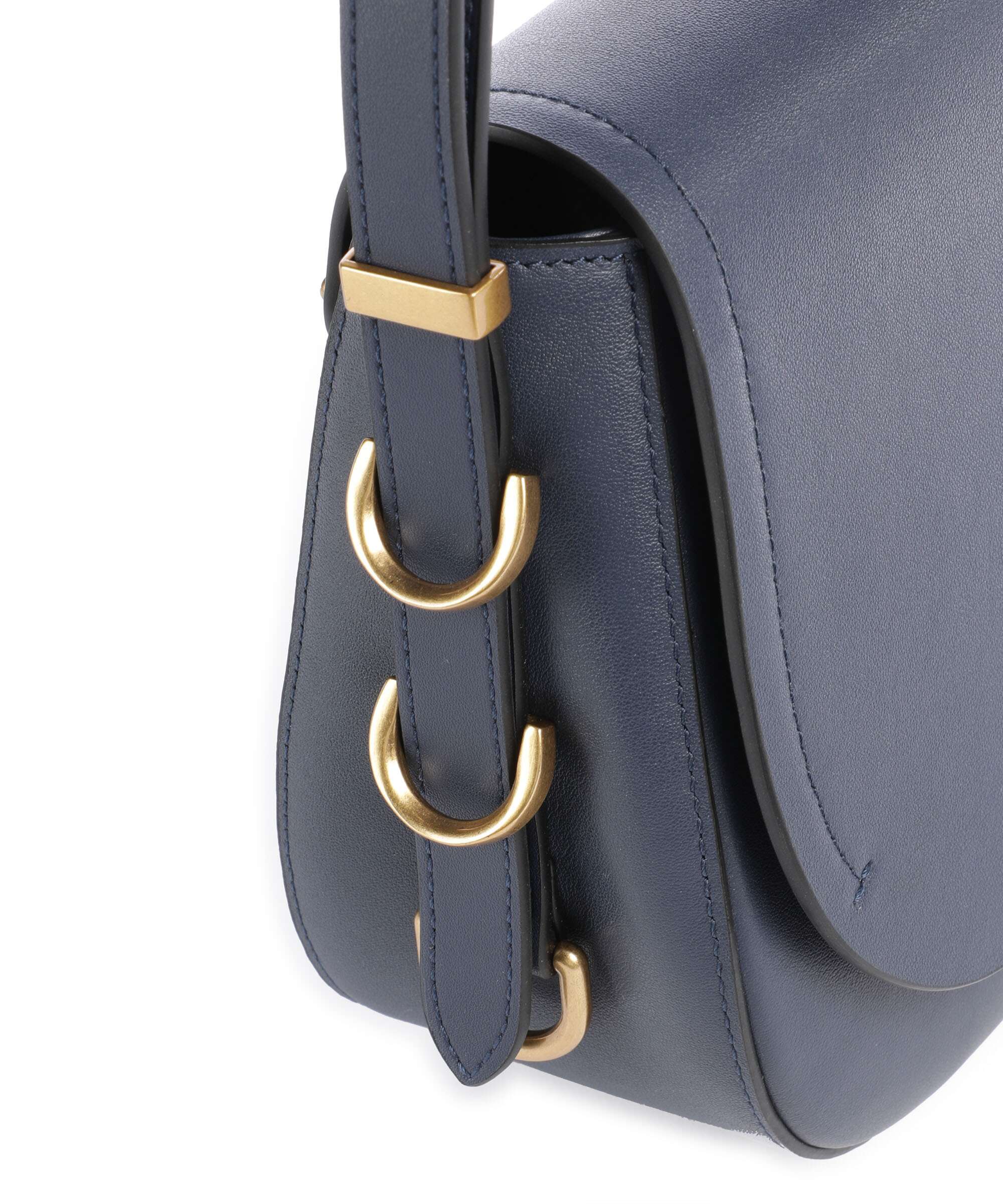 Pinko Saddle Classic Crossbody bag blu indaco ombroso/antique gold - Image 4