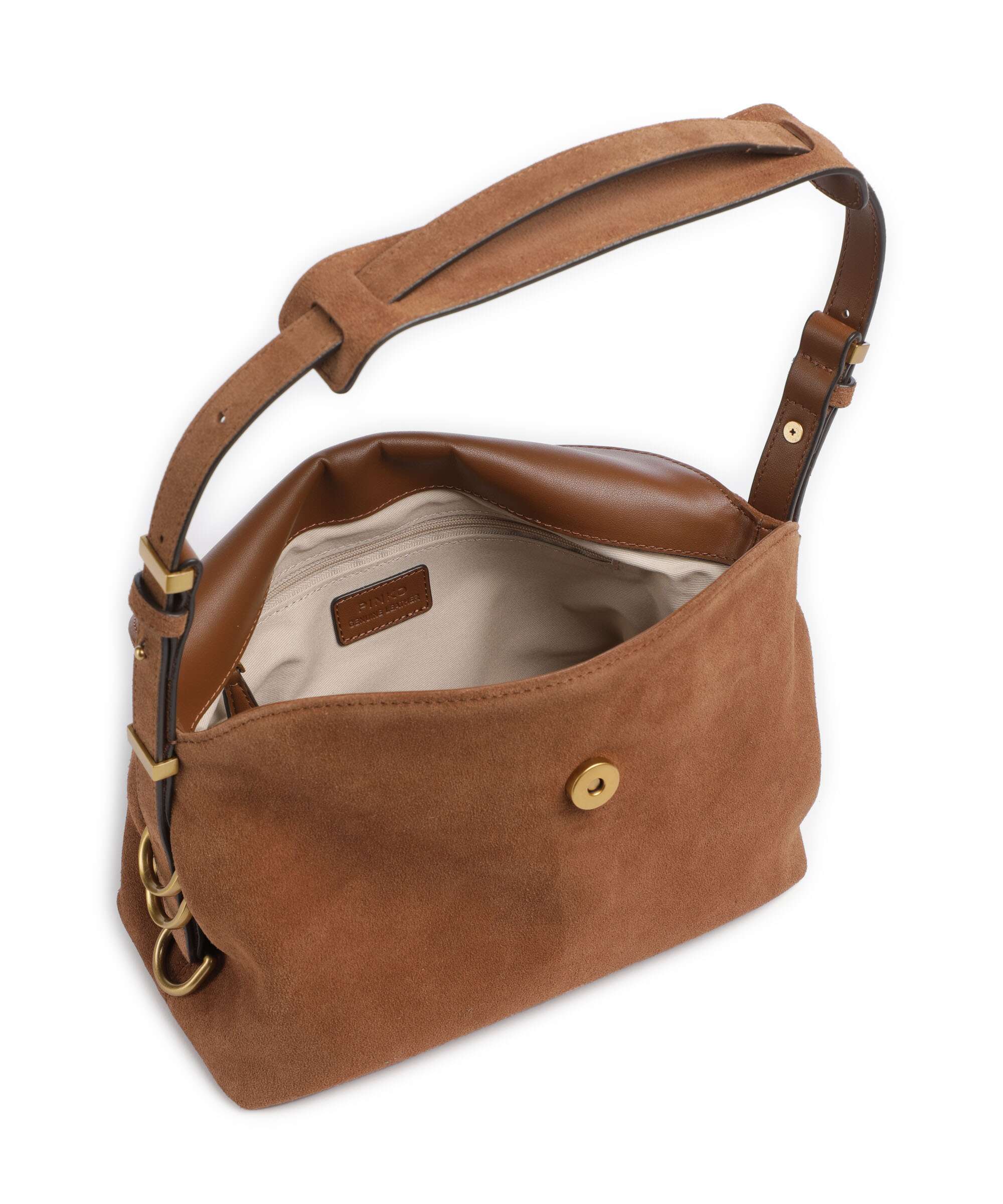 Pinko Saddle Horizontal Mini Shoulder bag marrone/leone/antique gold - Image 5