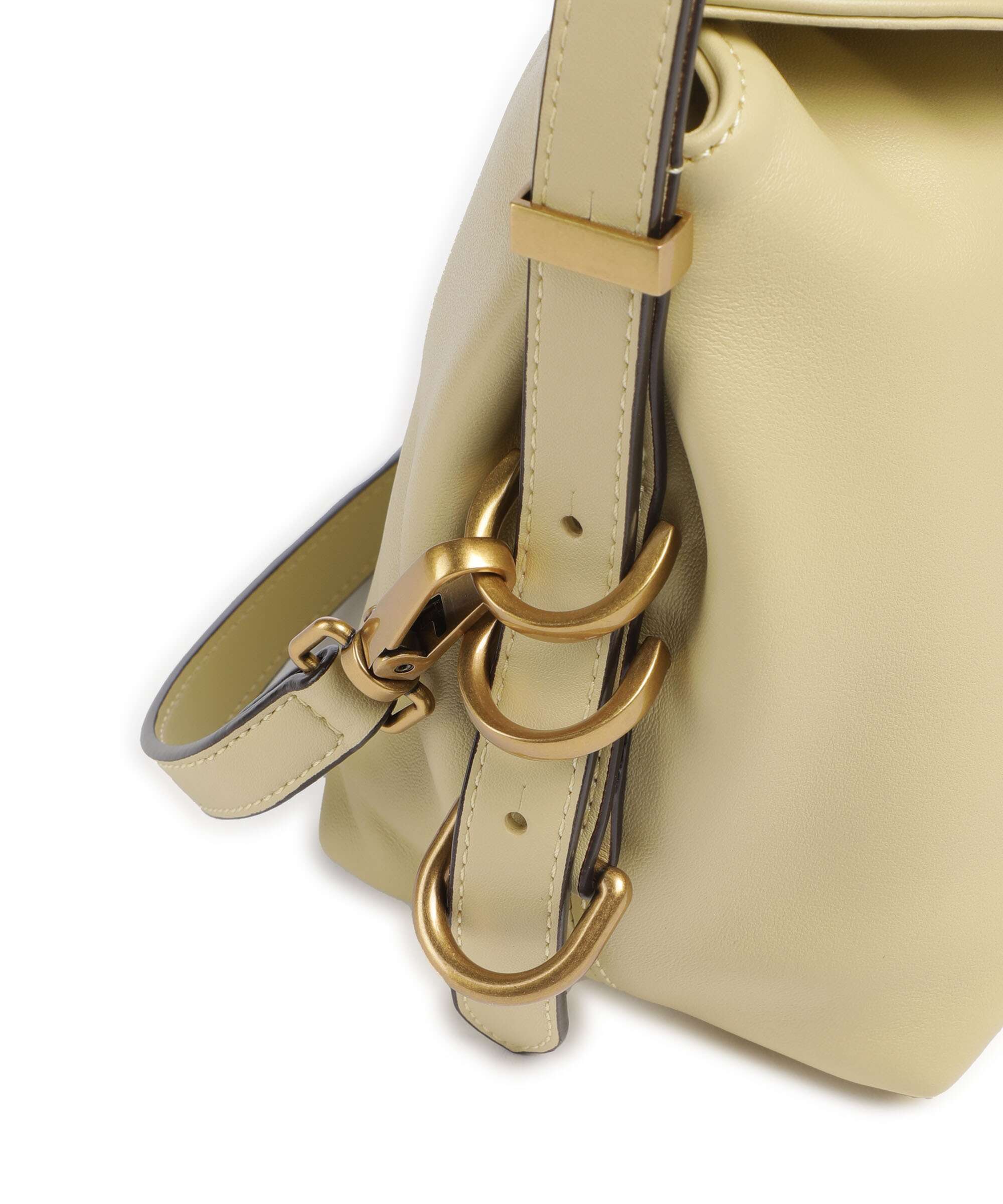 Pinko Saddle Horizontal Mini Shoulder bag giallo vaniglia/antique gold - Image 4