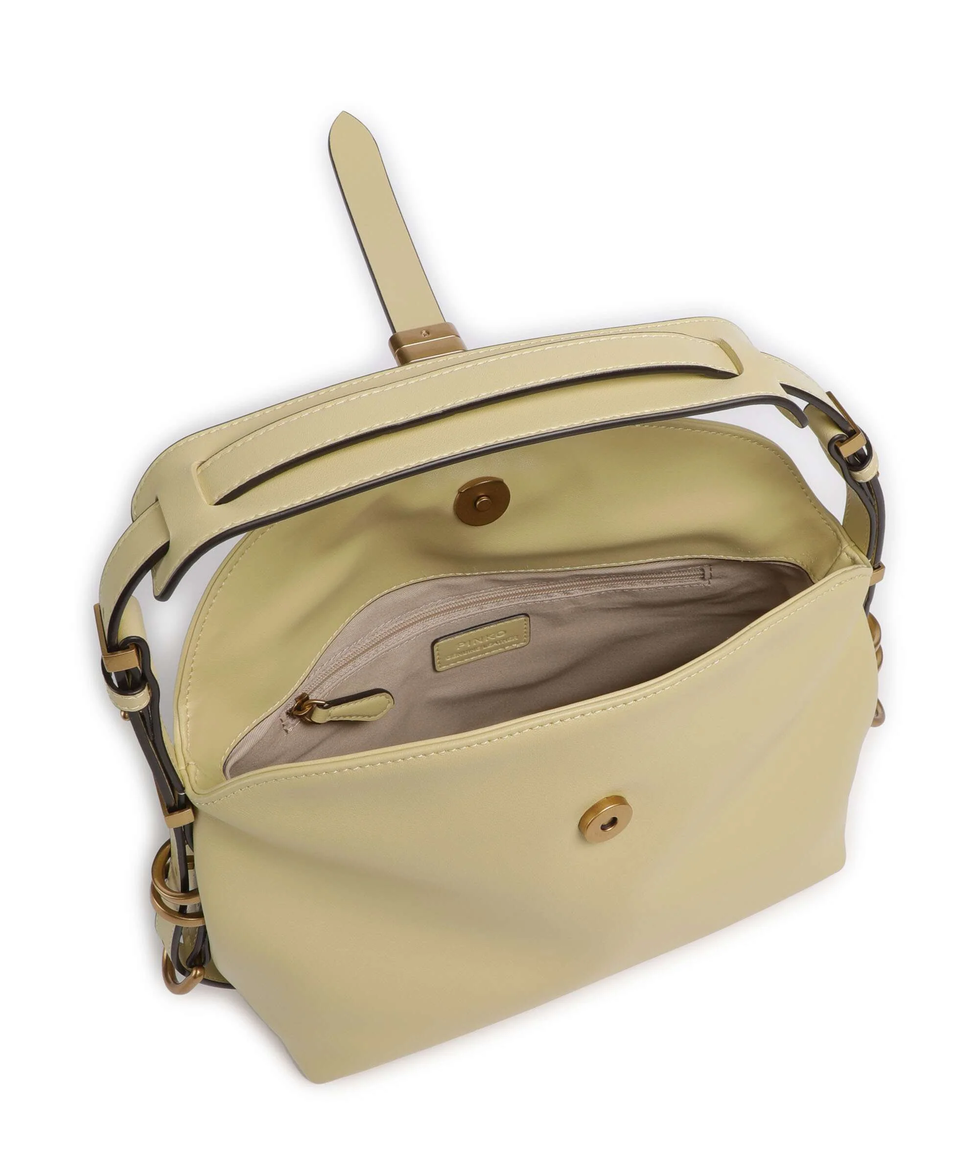 Pinko Saddle Horizontal Mini Shoulder bag giallo vaniglia/antique gold - Image 6