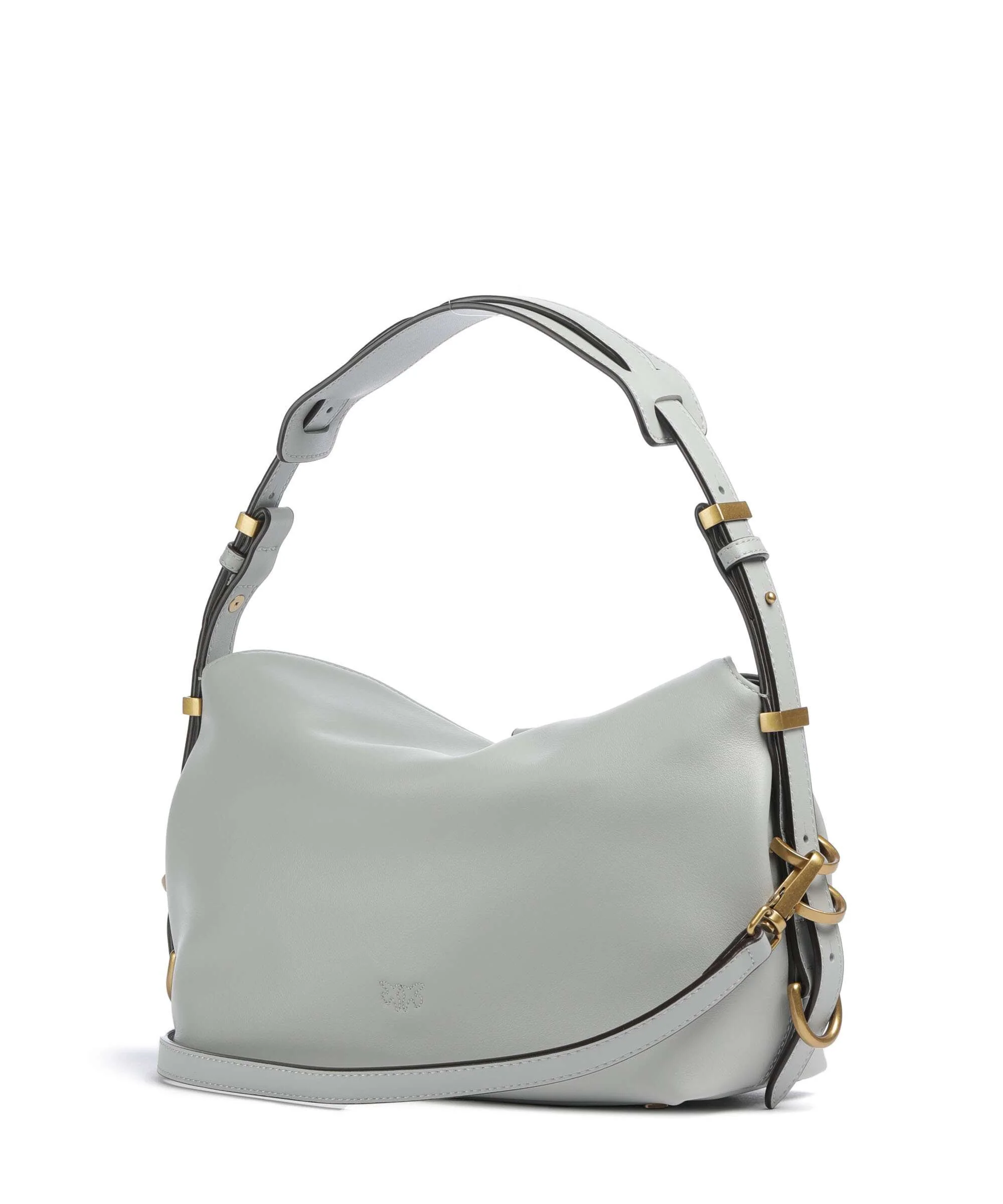 Pinko Saddle Horizontal Mini Shoulder bag grigio perla/antique gold - Image 2