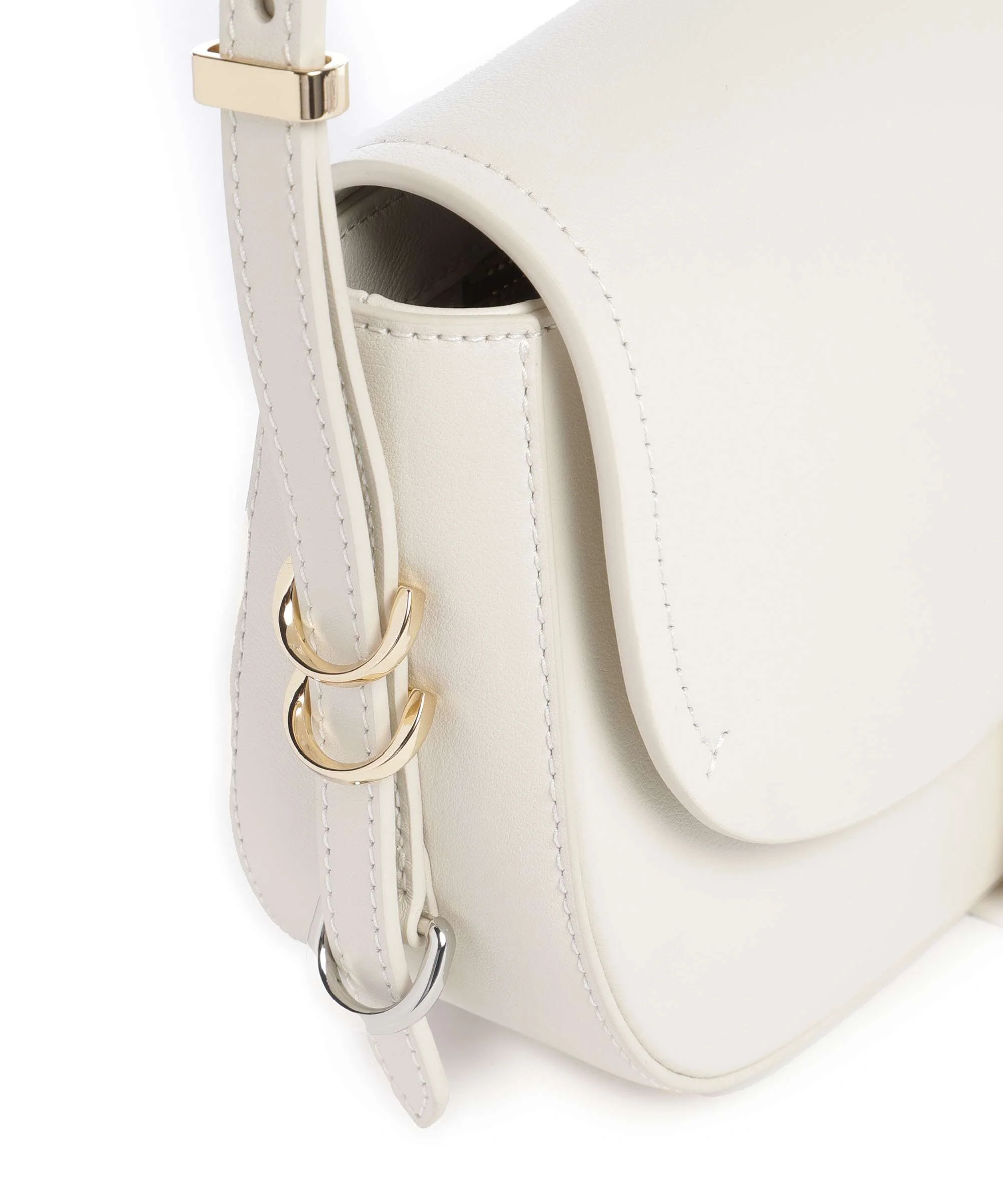 Pinko Saddle Mini Crossbody bag bianco seta/gold/nike - Image 4