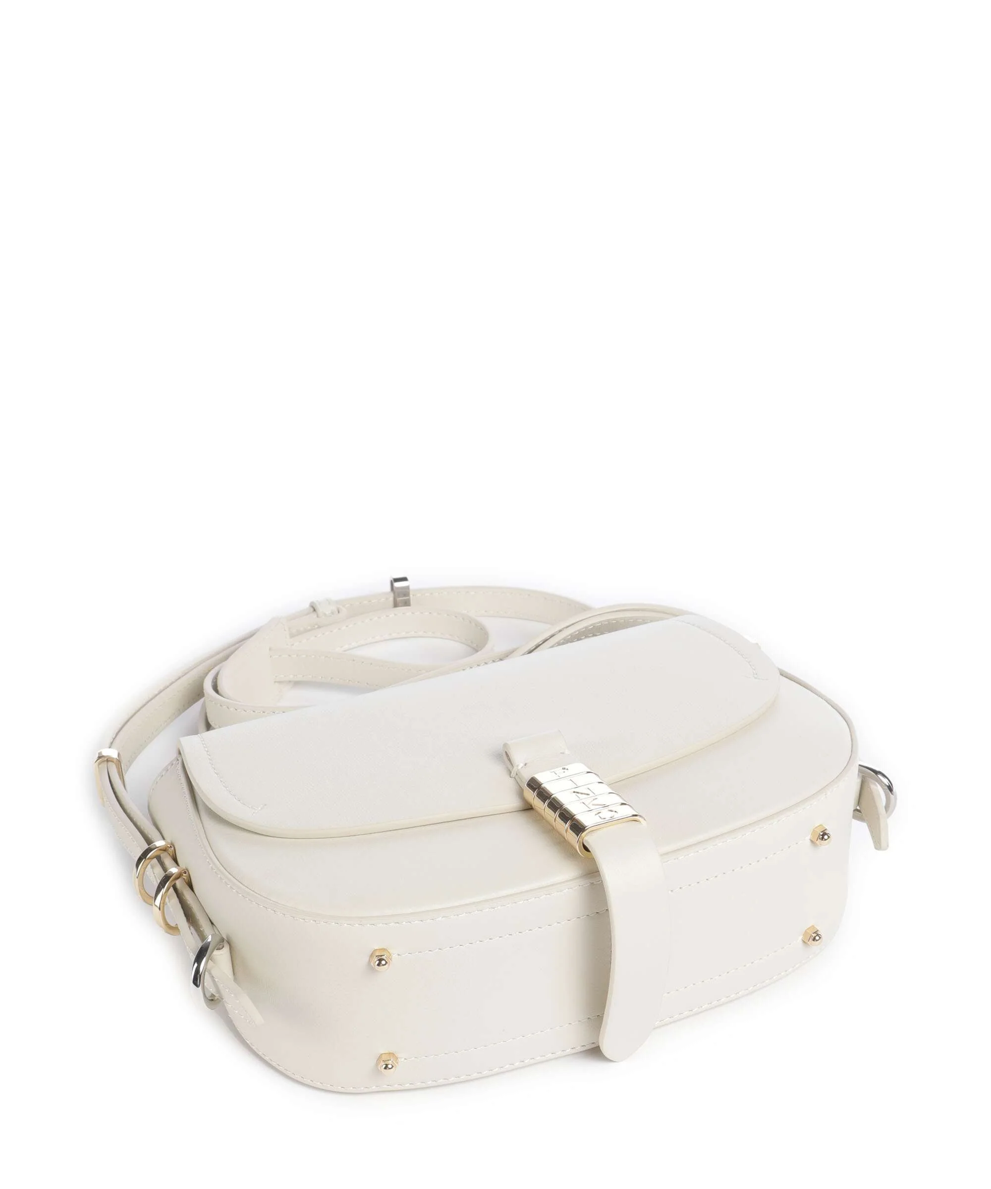 Pinko Saddle Mini Crossbody bag bianco seta/gold/nike - Image 5