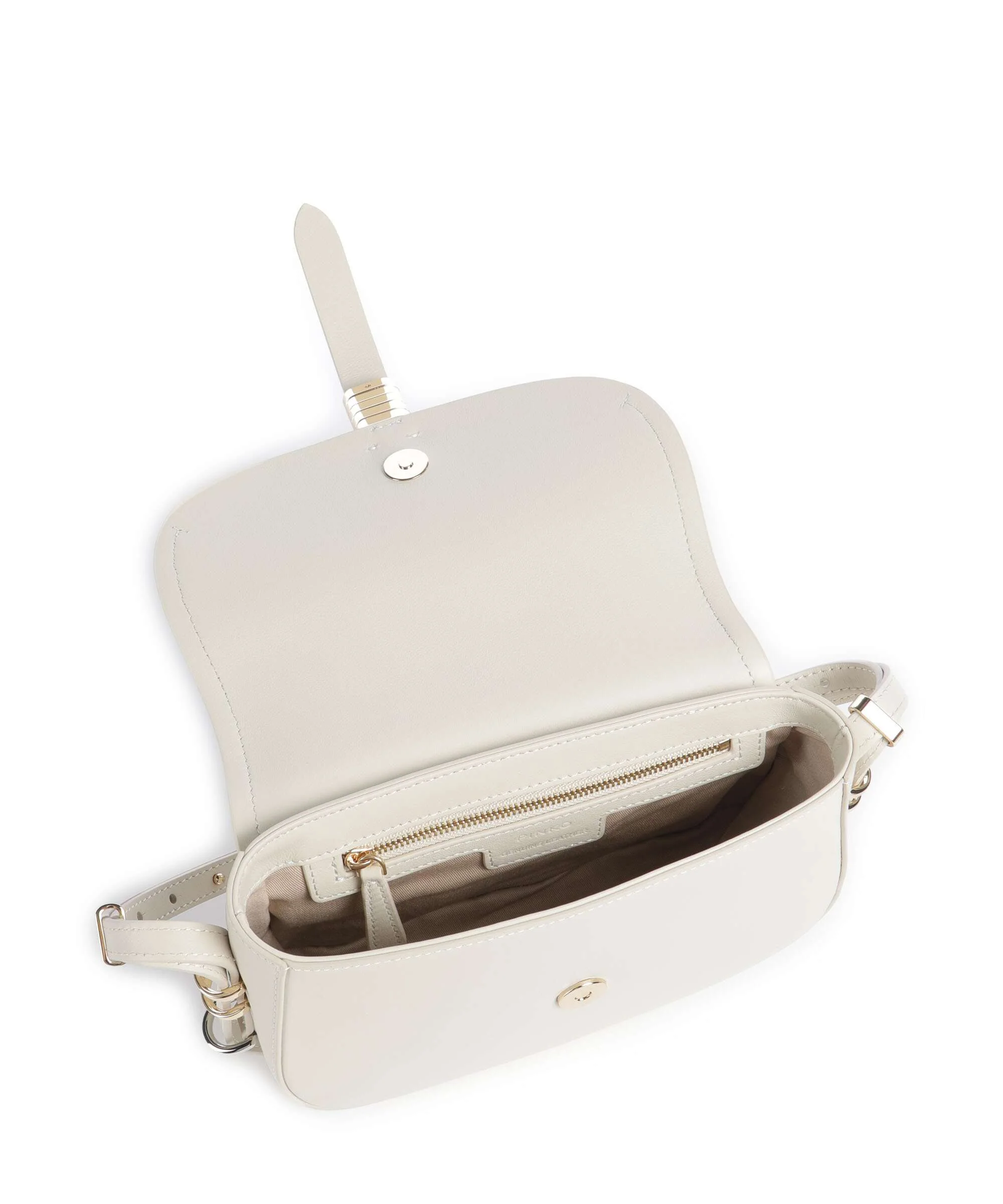 Pinko Saddle Mini Crossbody bag bianco seta/gold/nike - Image 6