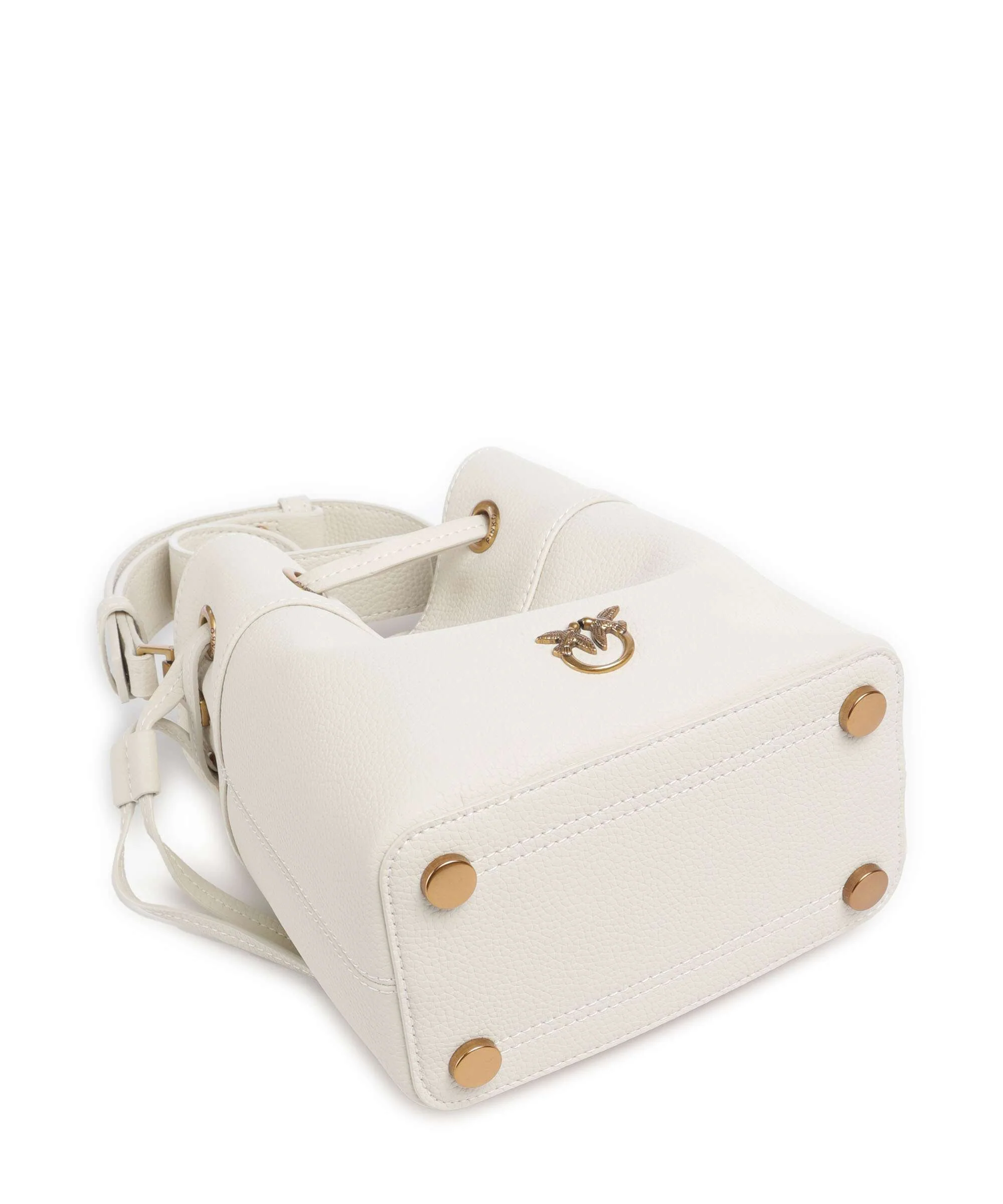 Pinko Secchiello Mini Bucket bag bianco seta/antique gold - Image 5