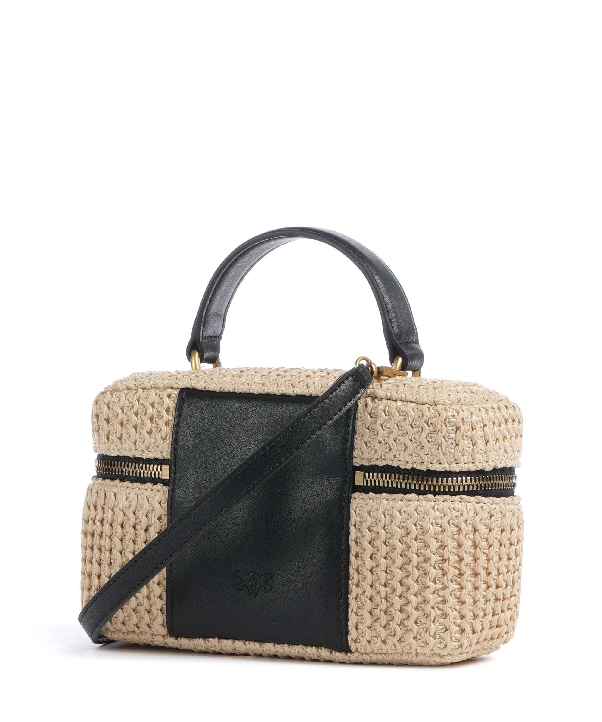 Pinko Vanity Soft Mini Crossbody bag rafia/nero/antique gold - Image 2