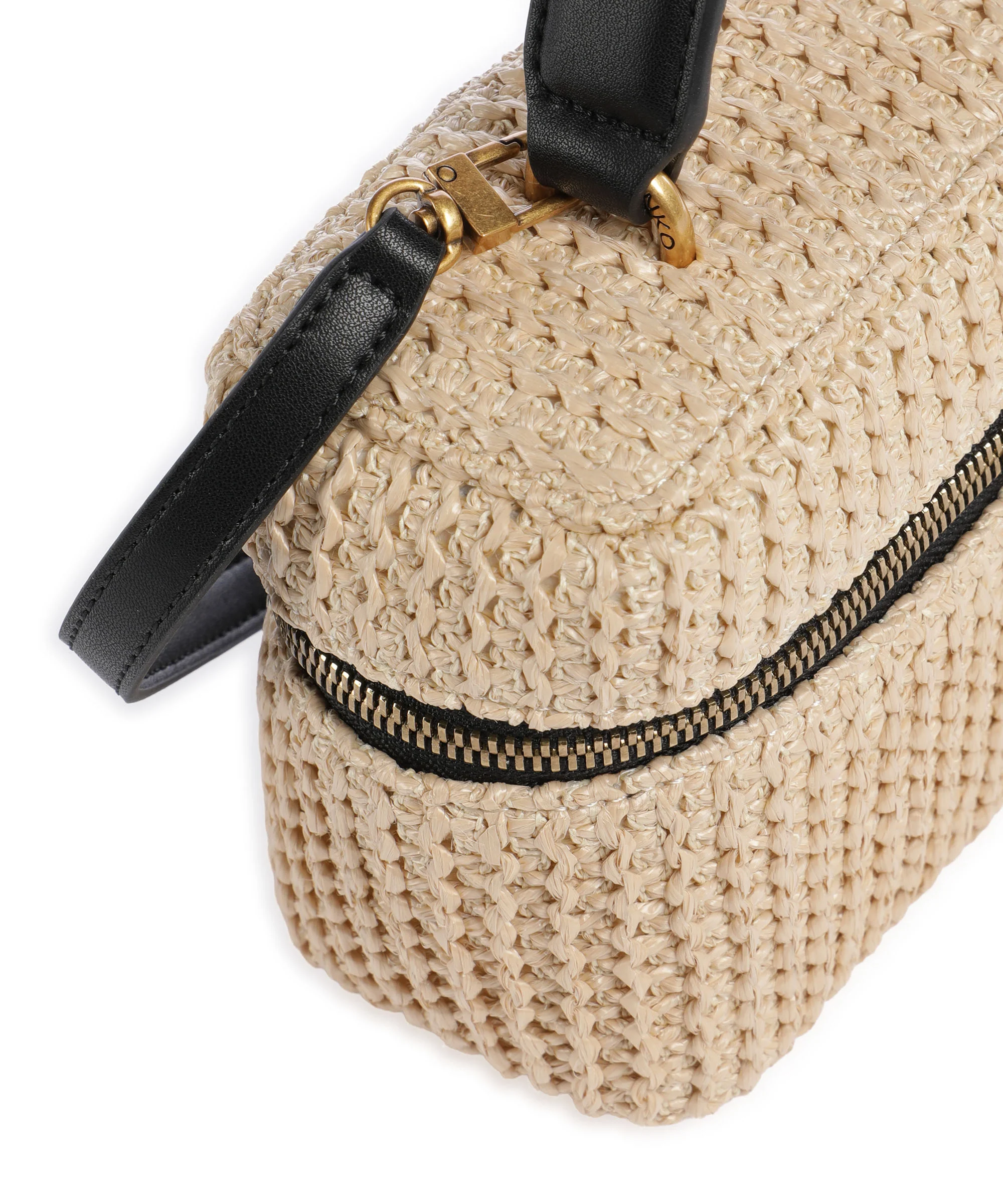 Pinko Vanity Soft Mini Crossbody bag rafia/nero/antique gold - Image 4