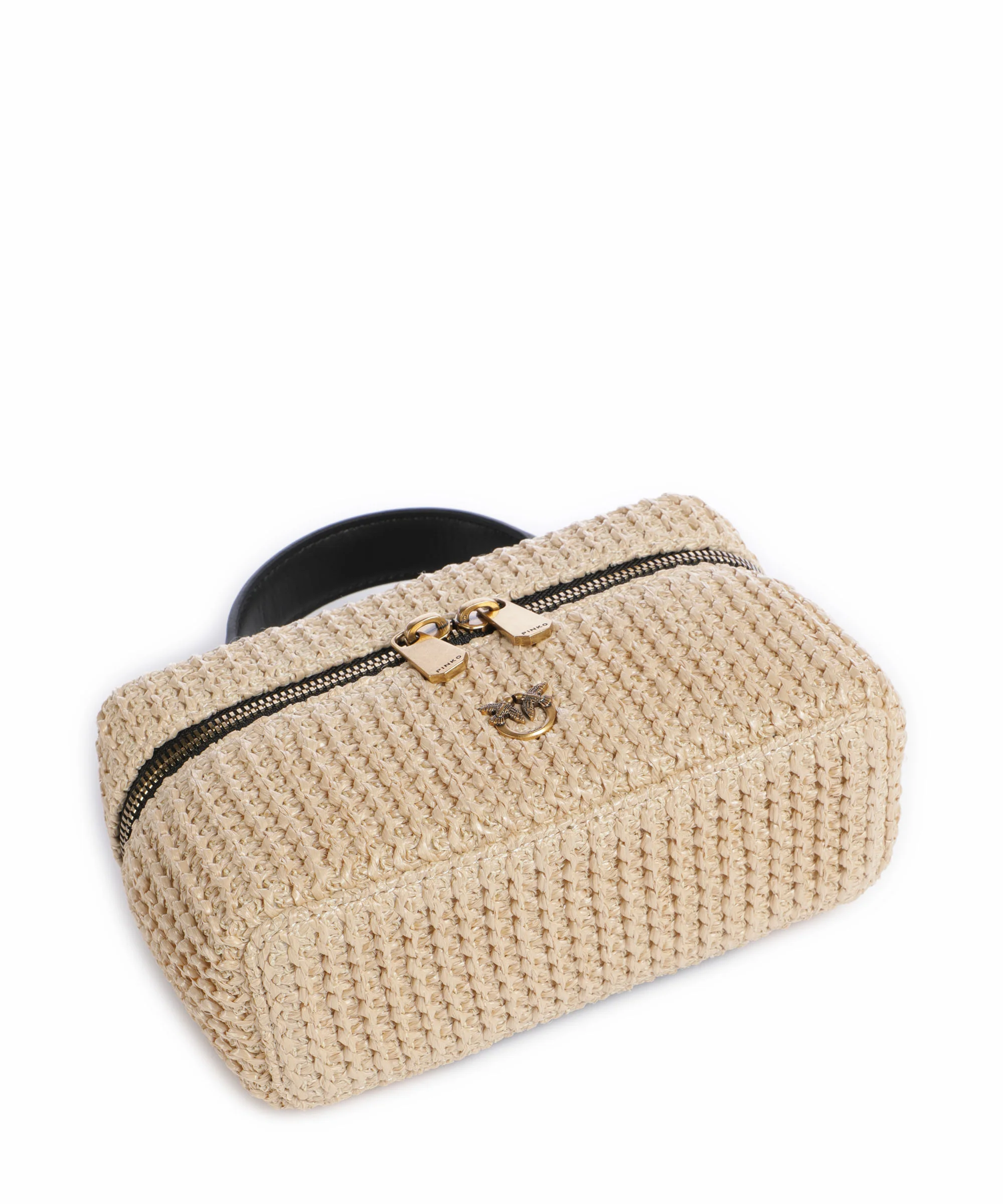Pinko Vanity Soft Mini Crossbody bag rafia/nero/antique gold - Image 5