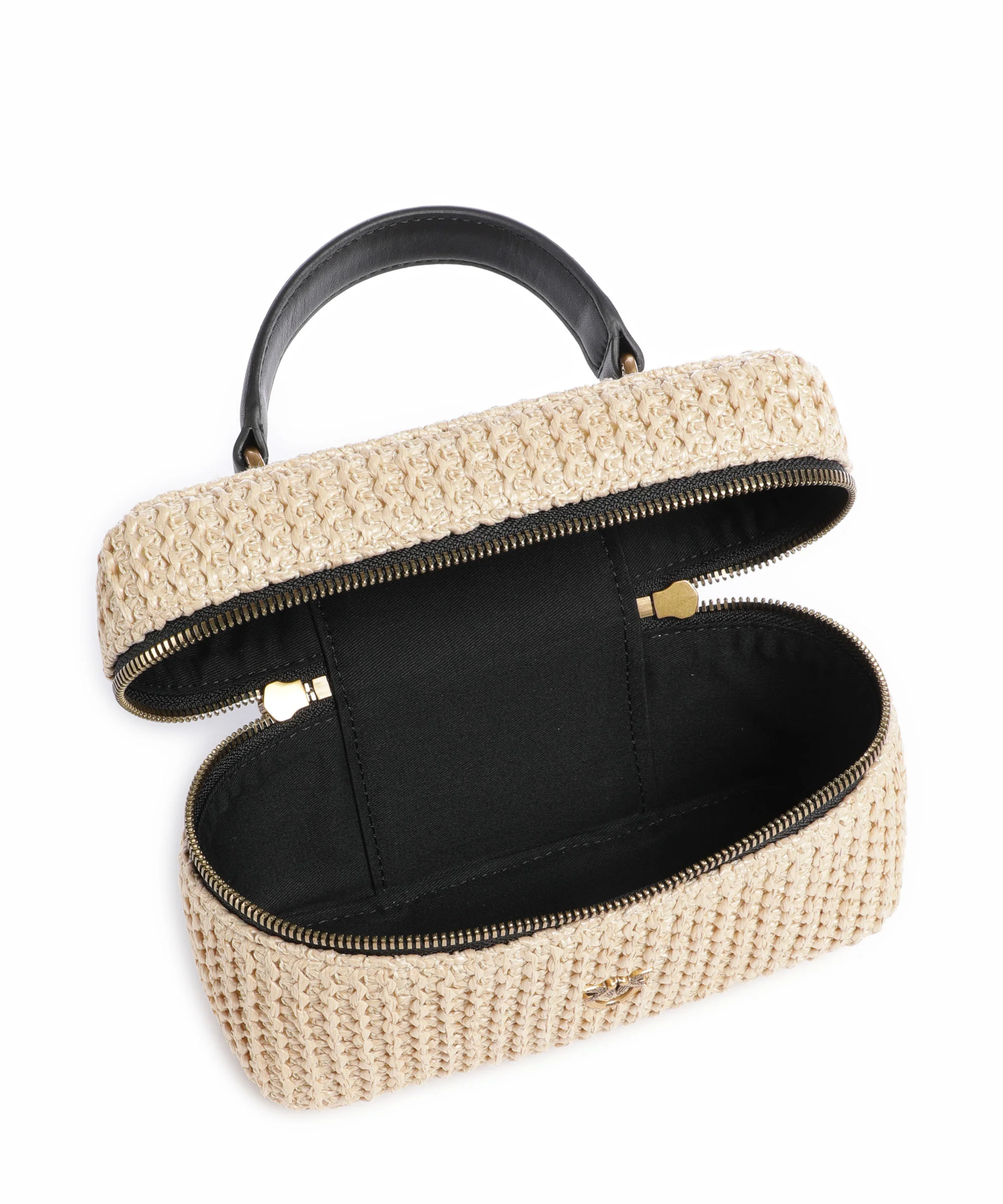 Pinko Vanity Soft Mini Crossbody bag rafia/nero/antique gold - Image 6