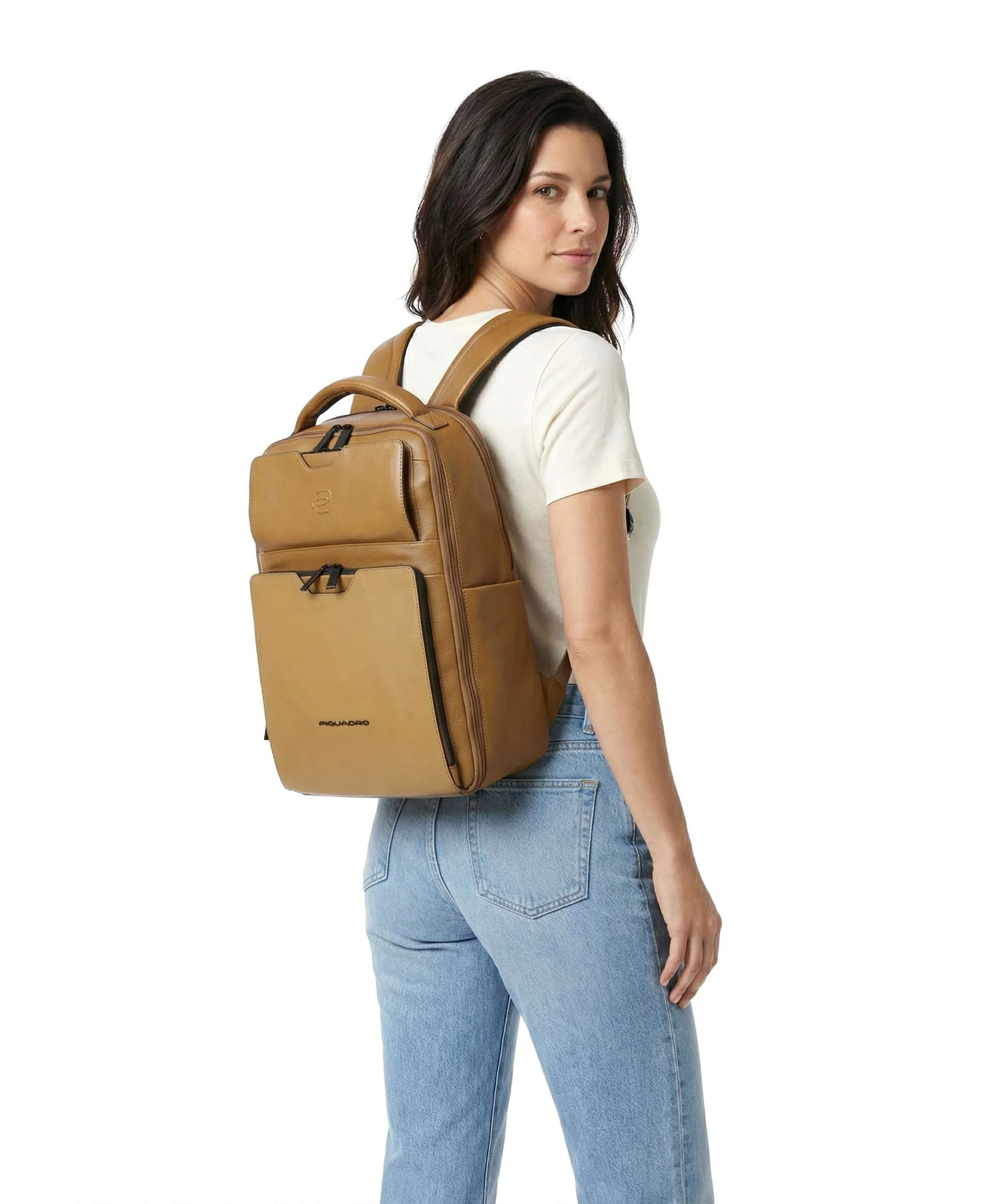 Piquadro Ael Laptop backpack yellow - Image 3