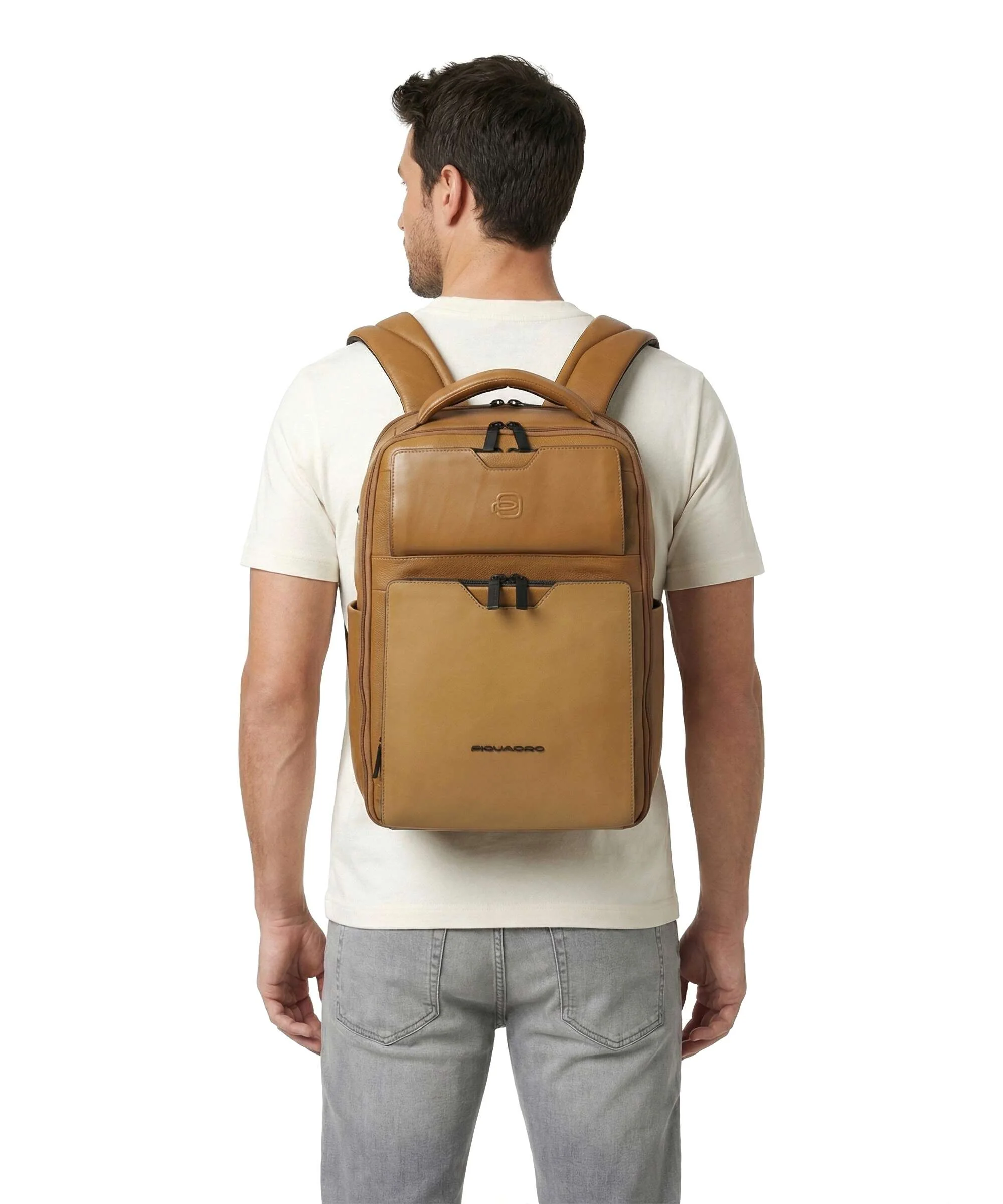 Piquadro Ael Laptop backpack yellow - Image 4
