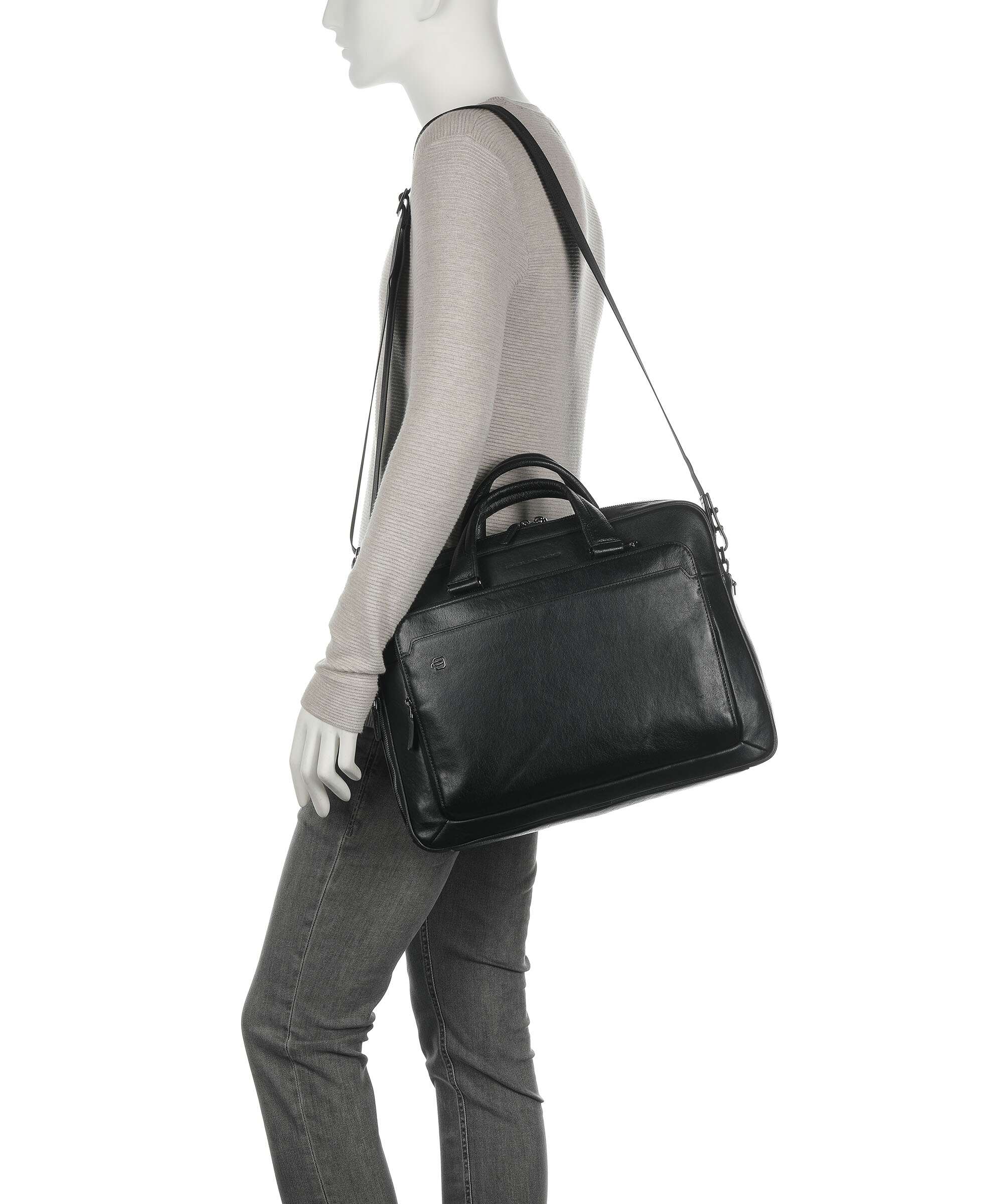 Piquadro Black Square Briefcase black - Image 3