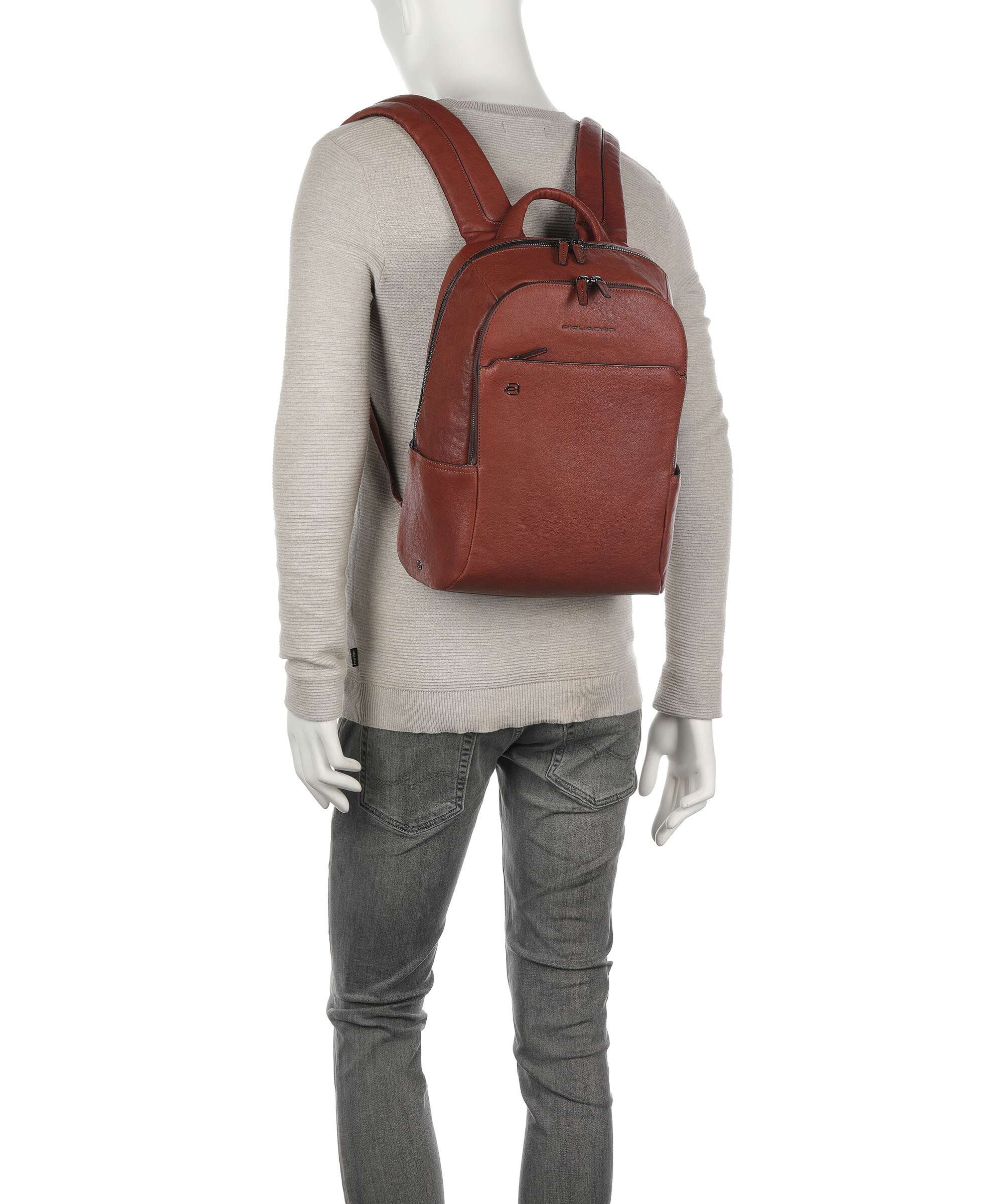 Piquadro Black Square Laptop backpack cuoio - Image 3