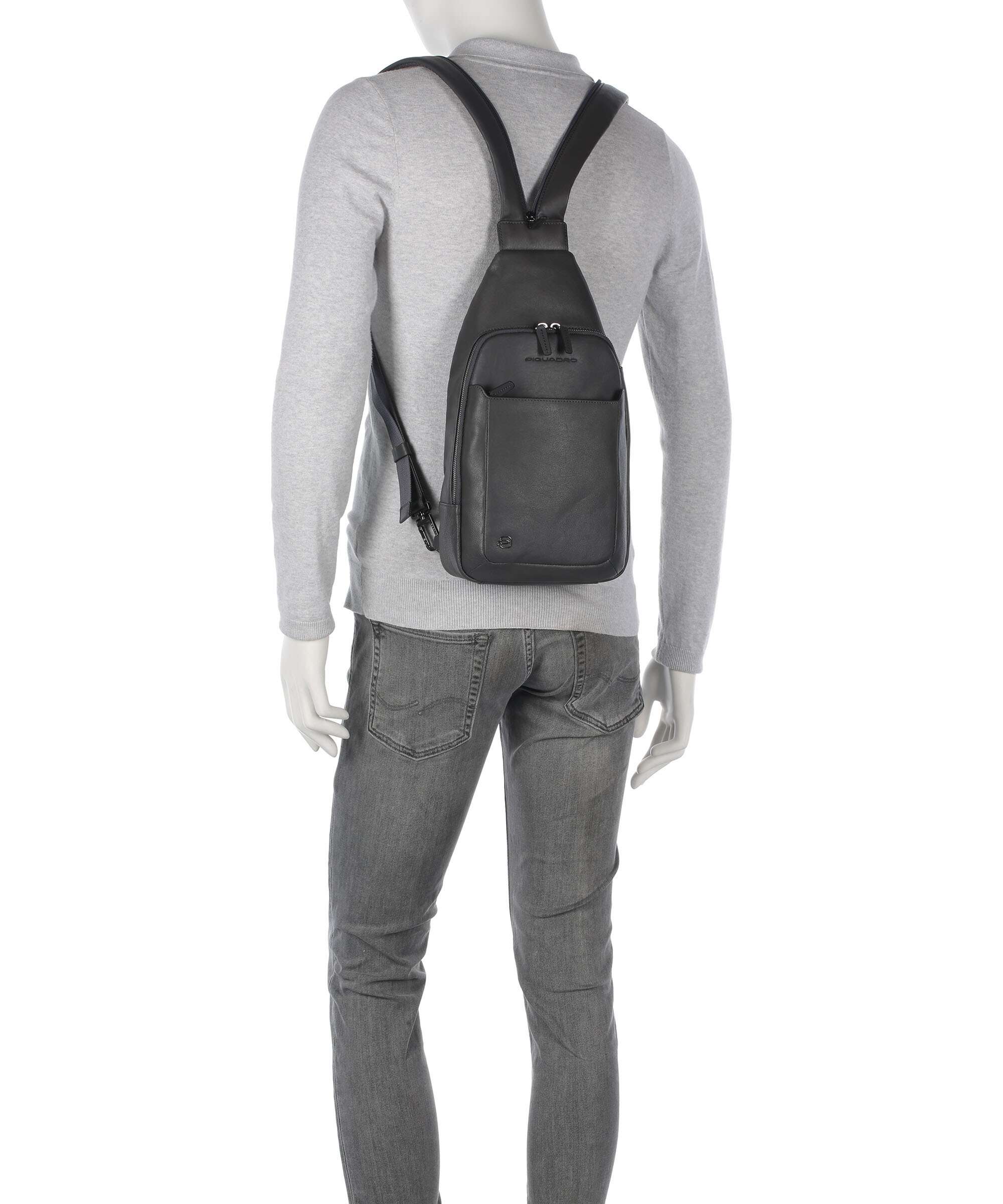 Piquadro Black Square Sling bag blue ocean - Image 3