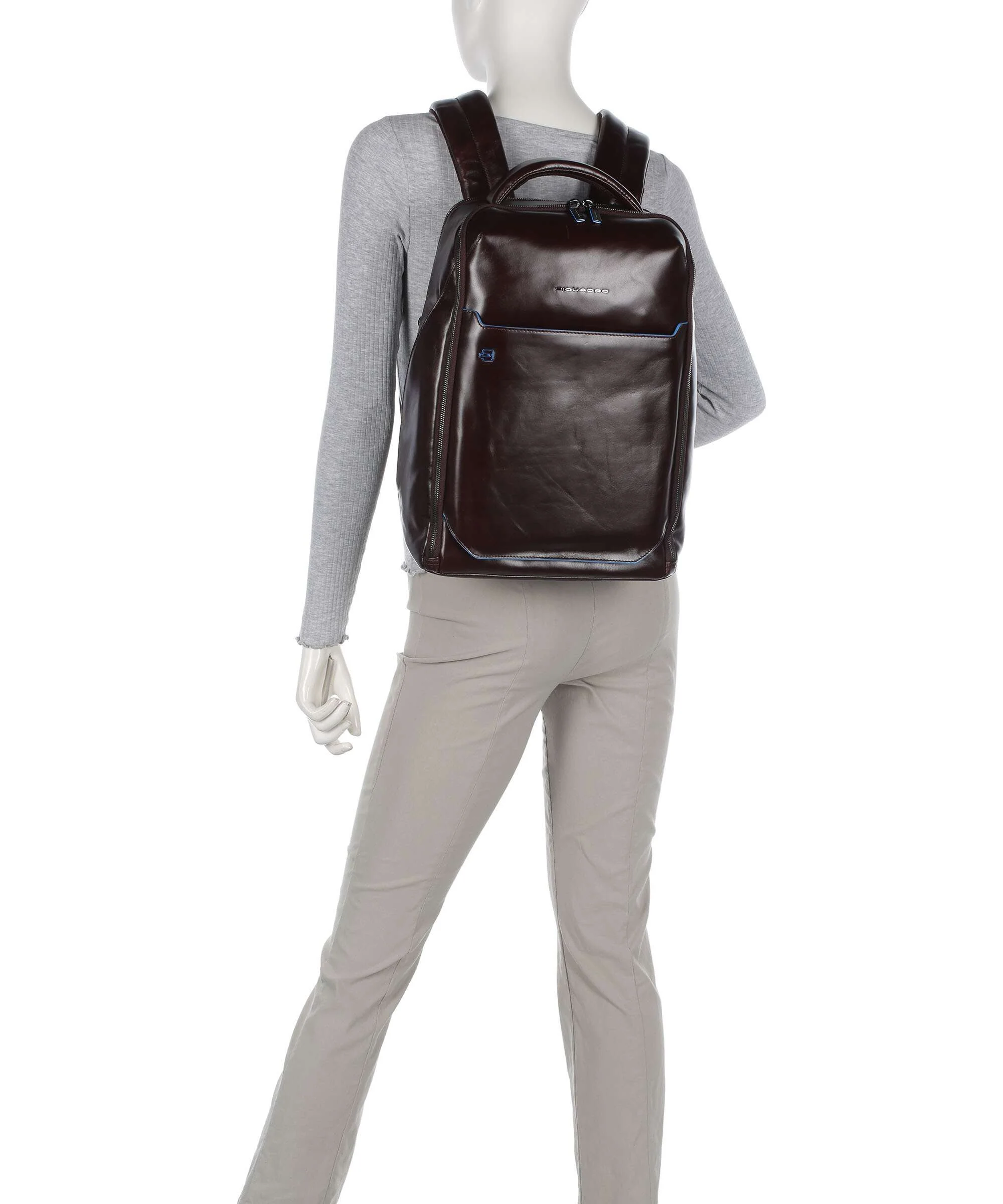 Piquadro Blue Square Backpack mogano - Image 4