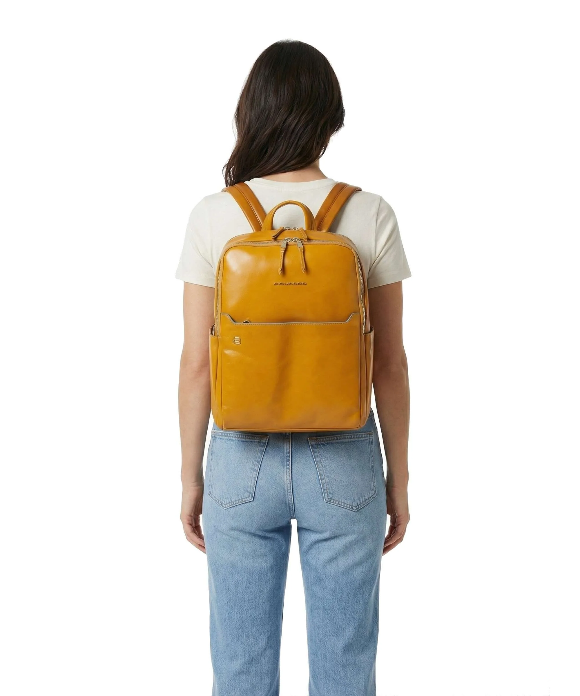 Piquadro Blue Square Backpack mustard - Image 5