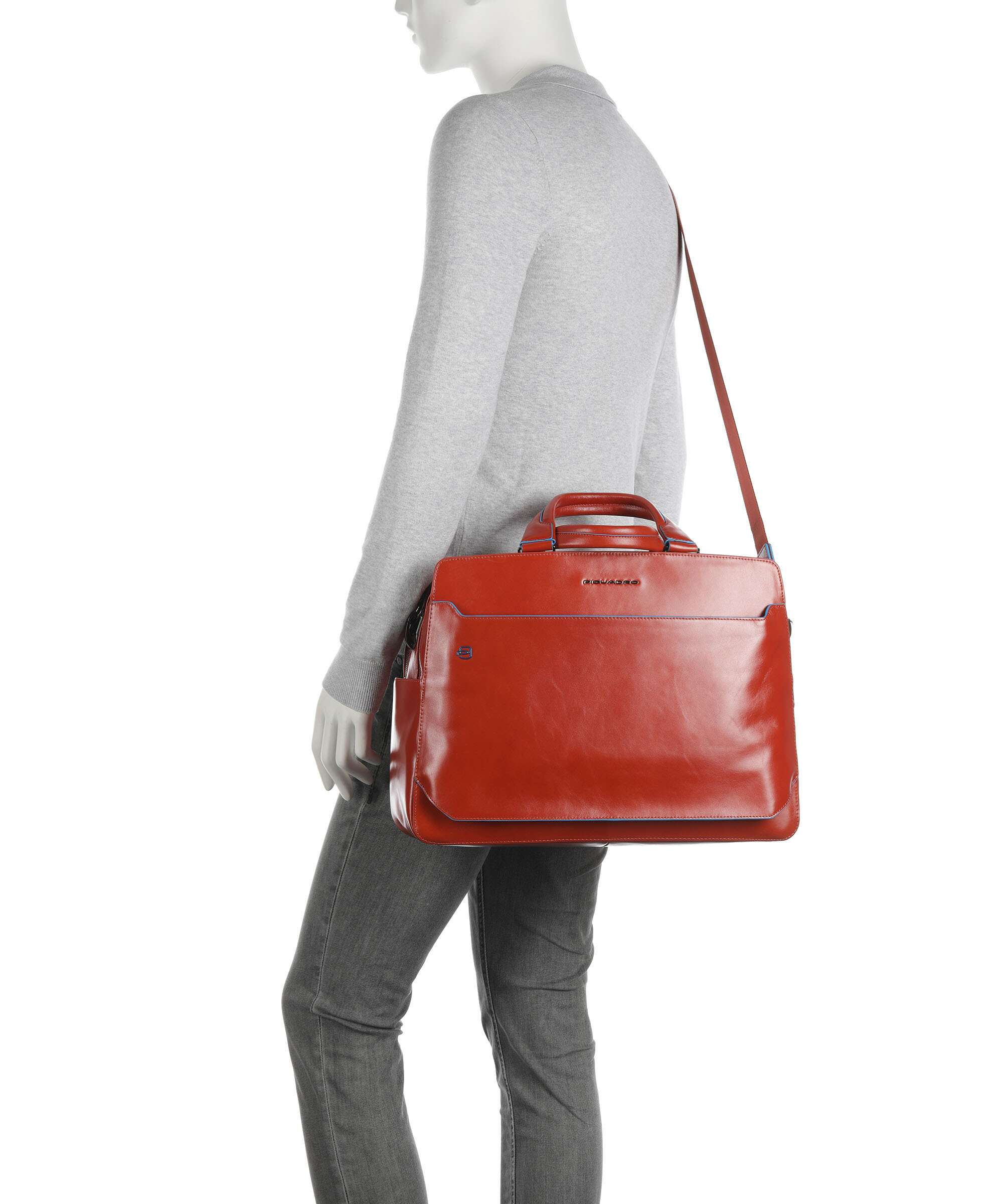Piquadro Blue Square Briefcase tabacco - Image 3