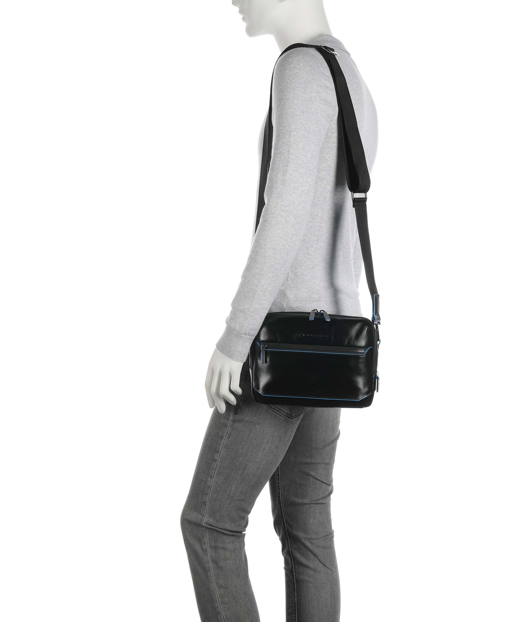 Piquadro Blue Square Crossbody bag nero - Image 3