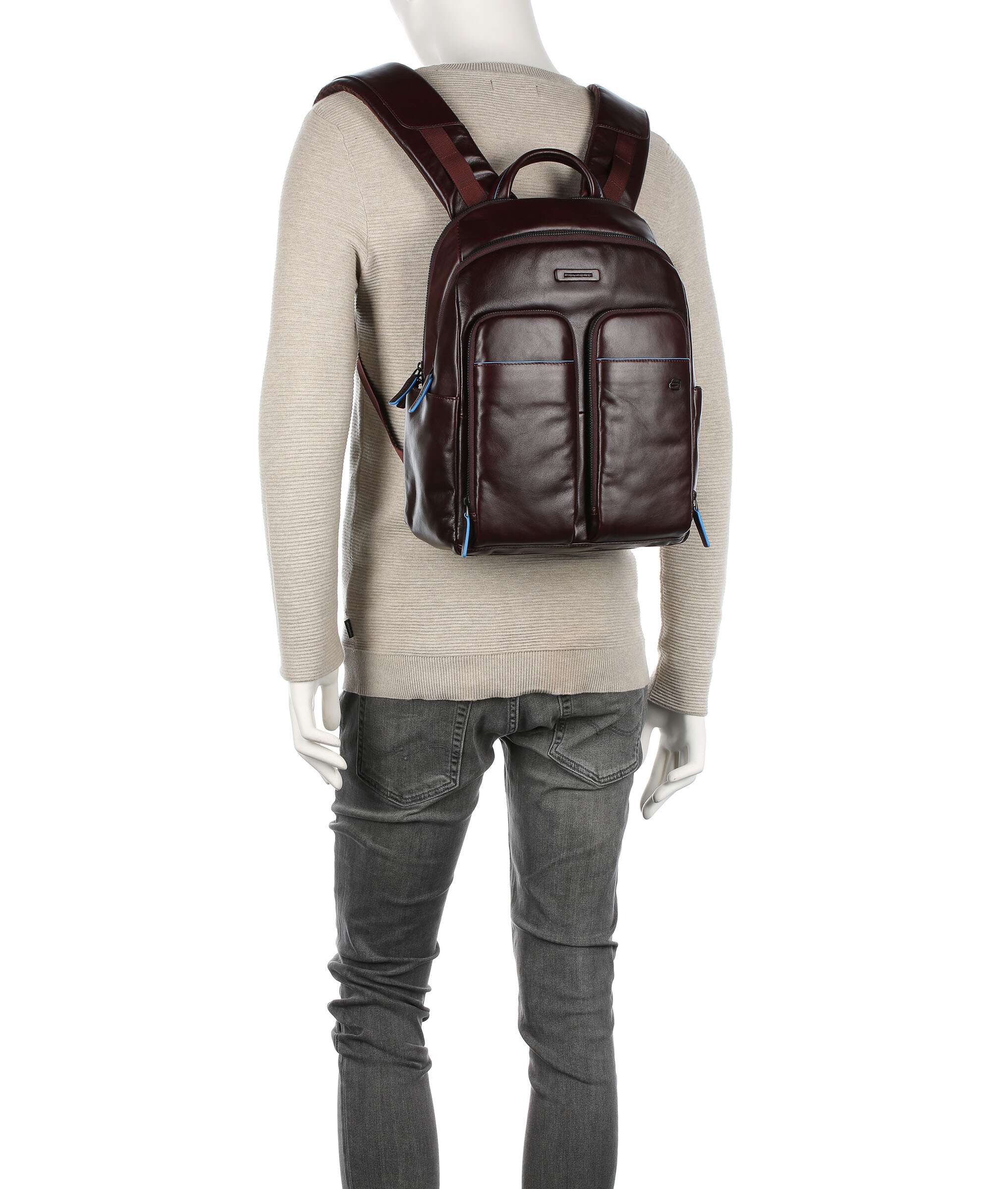 Piquadro Blue Square Revamp Laptop backpack mahogany - Image 3
