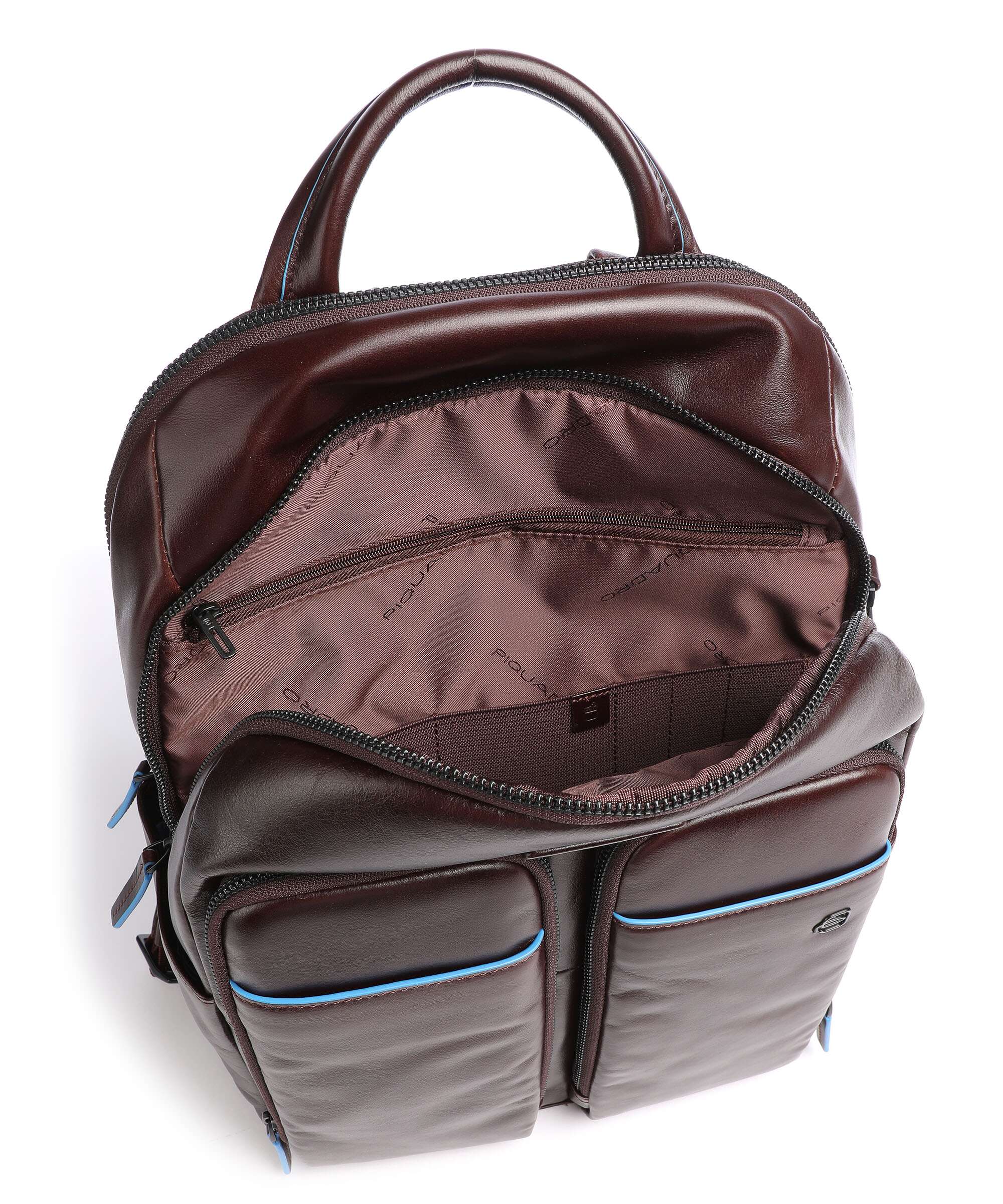 Piquadro Blue Square Revamp Laptop backpack mahogany - Image 4