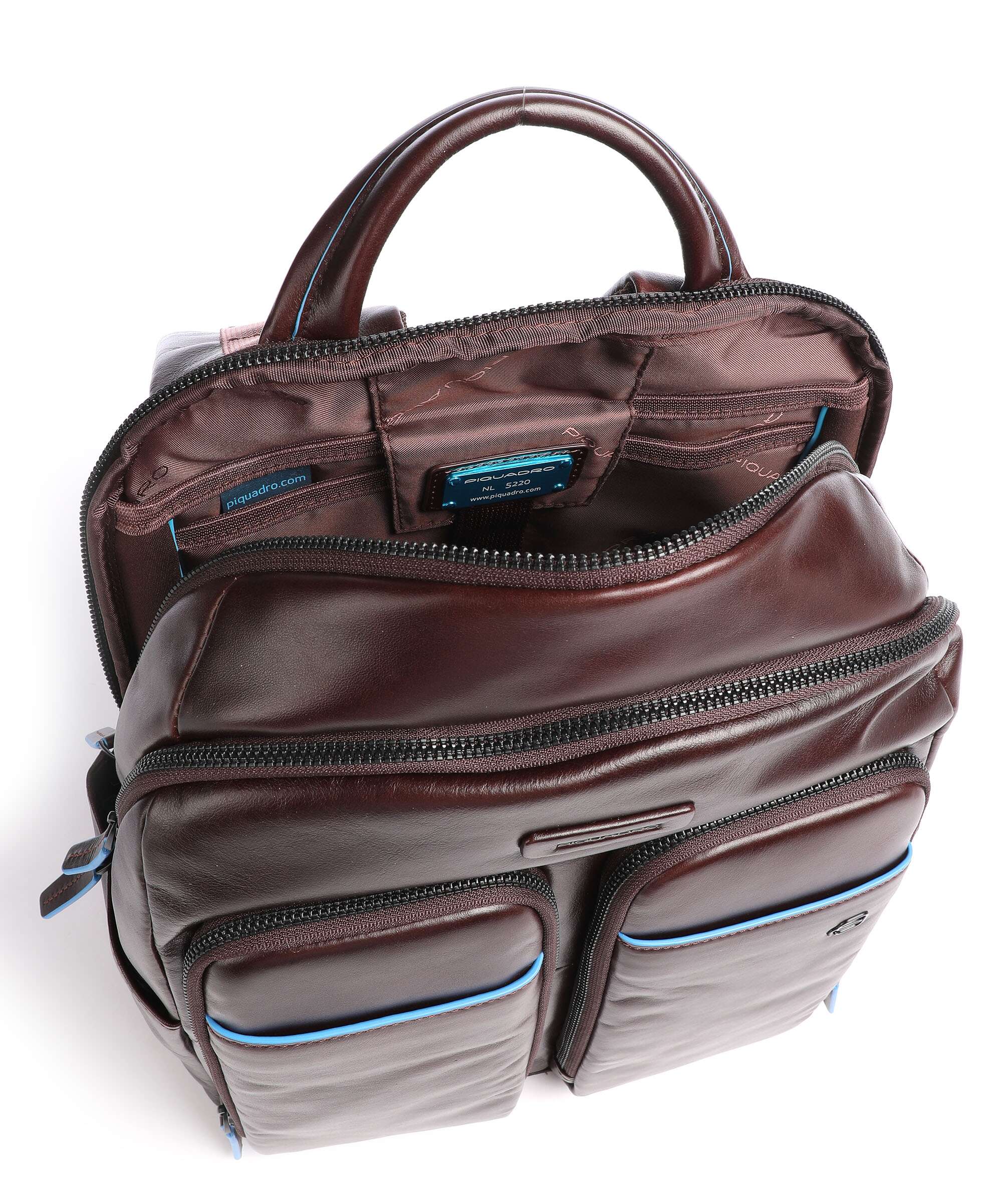 Piquadro Blue Square Revamp Laptop backpack mahogany - Image 5