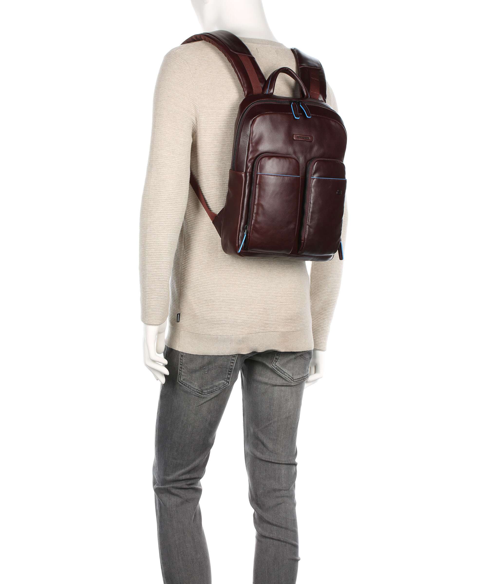 Piquadro Blue Square Revamp Laptop backpack mahogany - Image 3