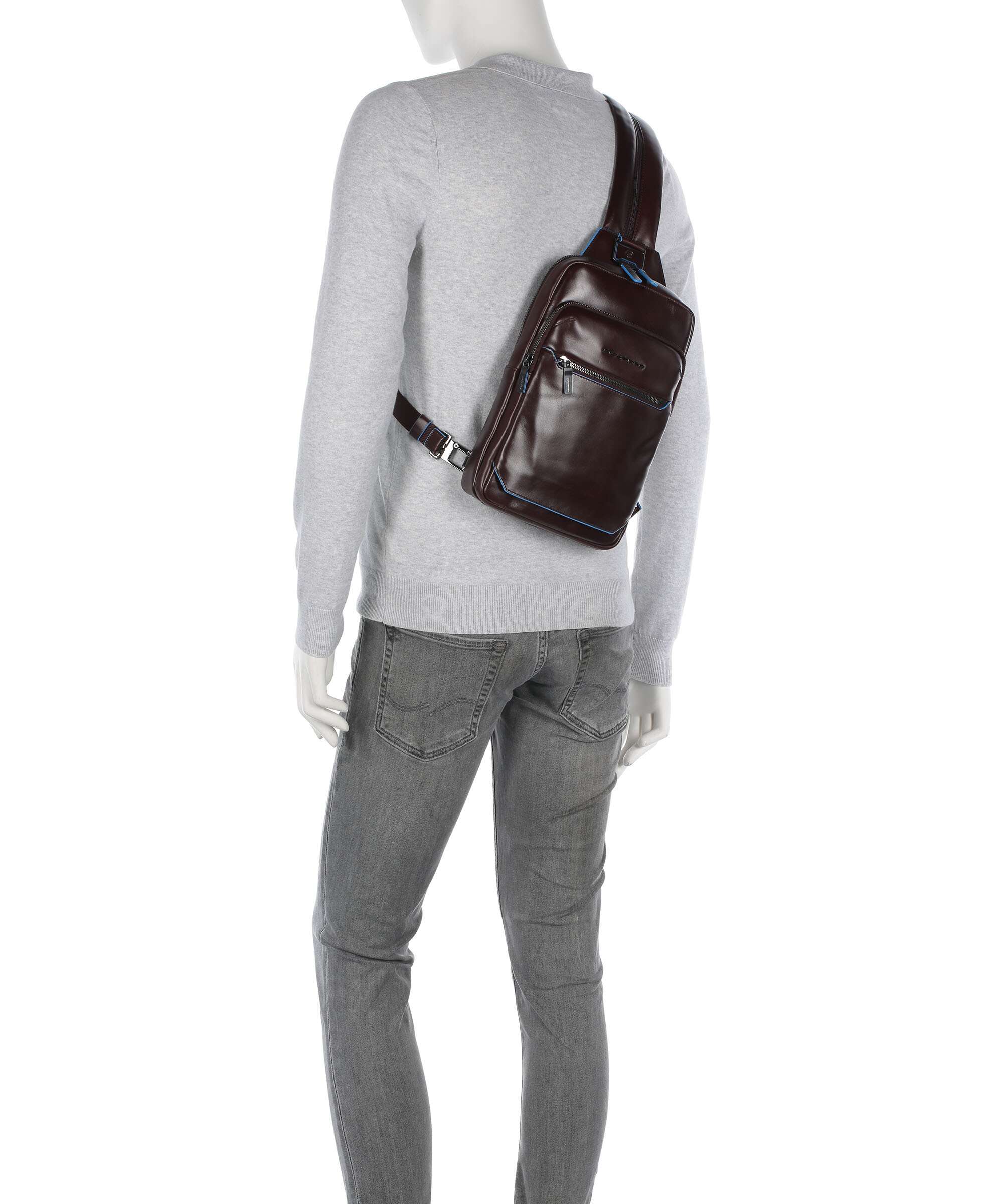 Piquadro Blue Square Sling bag mogano - Image 3