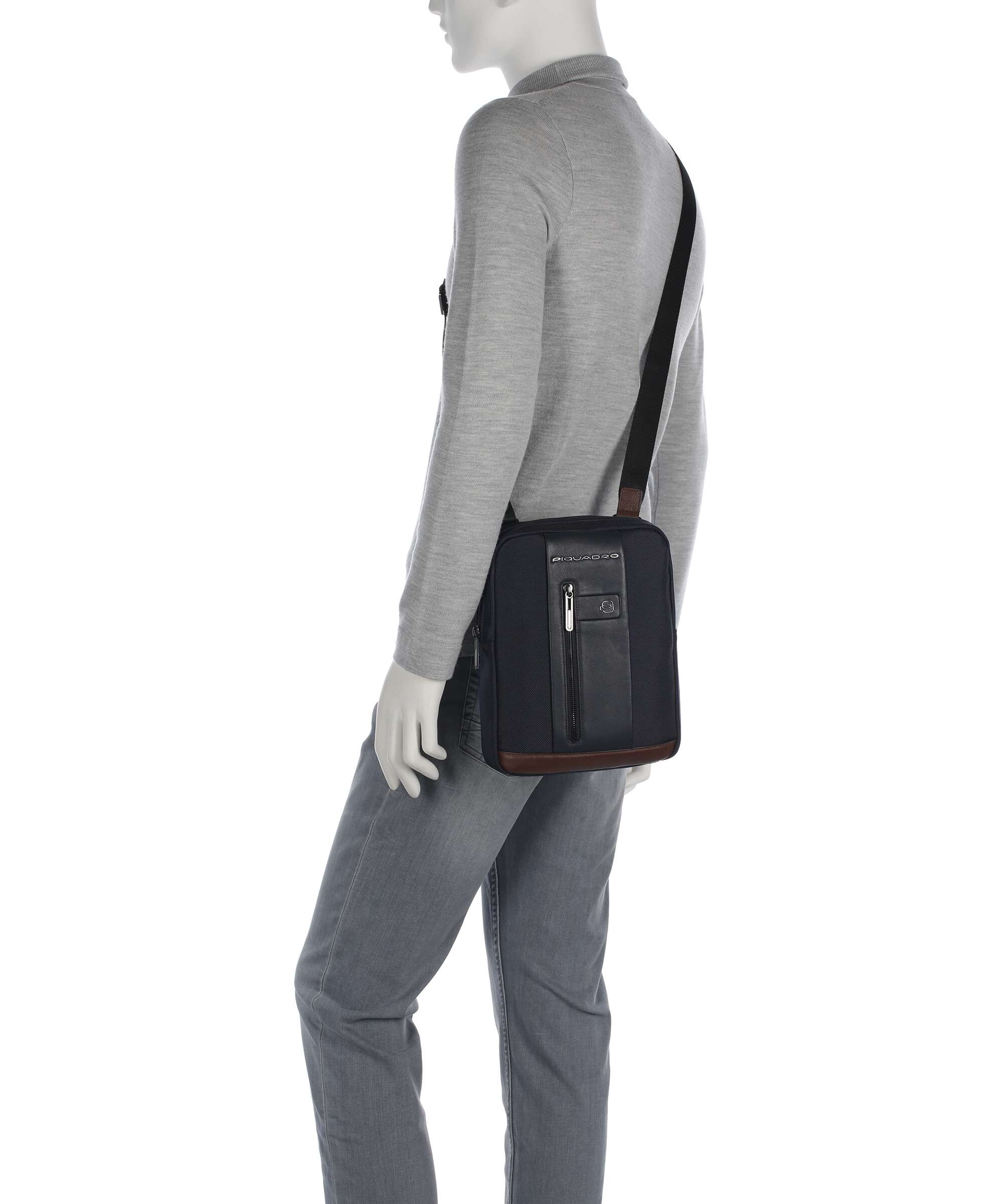 Piquadro Brief 2 Crossbody bag blue/cognac - Image 3