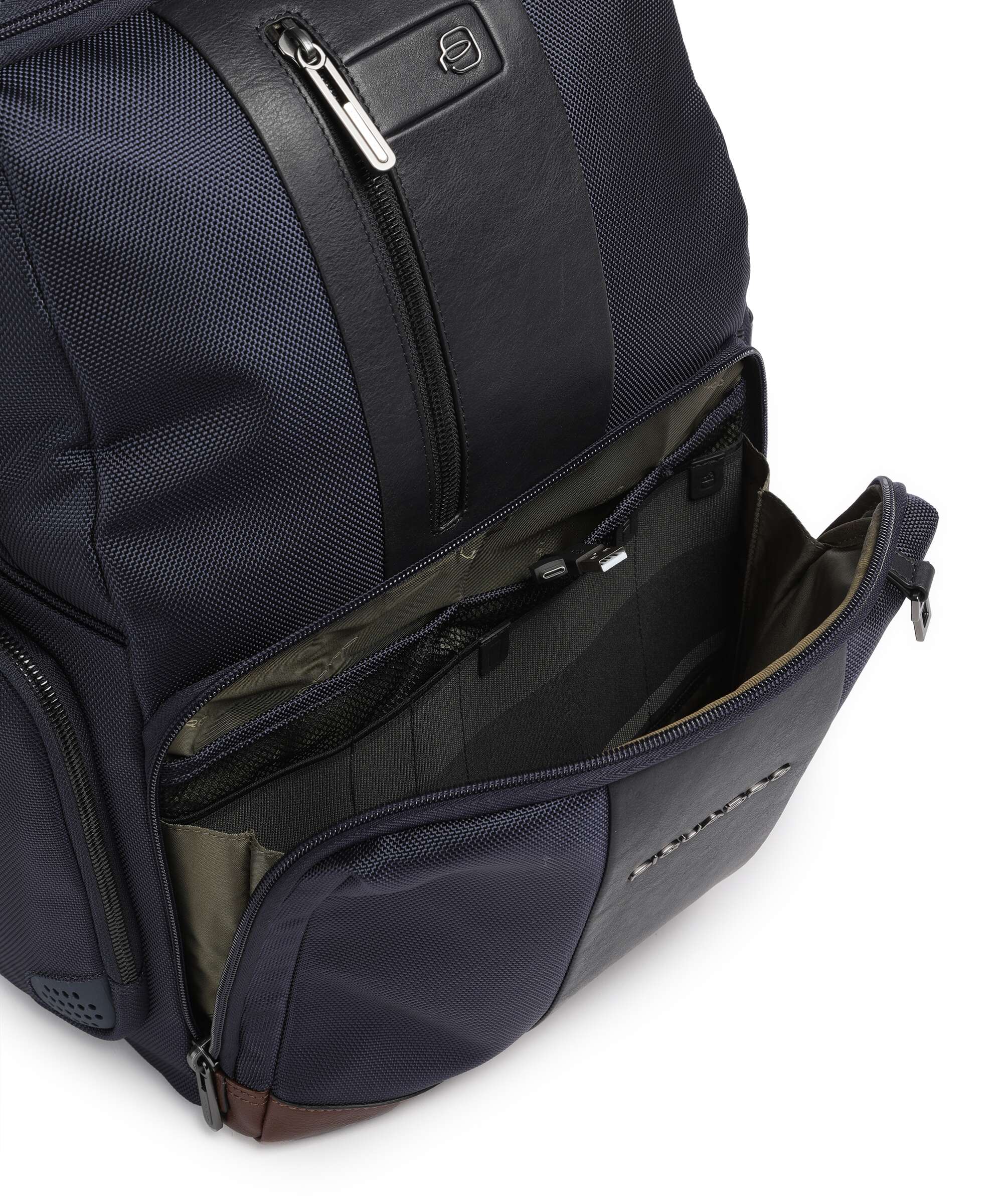 Piquadro Brief 2 Laptop backpack blue/cognac - Image 4