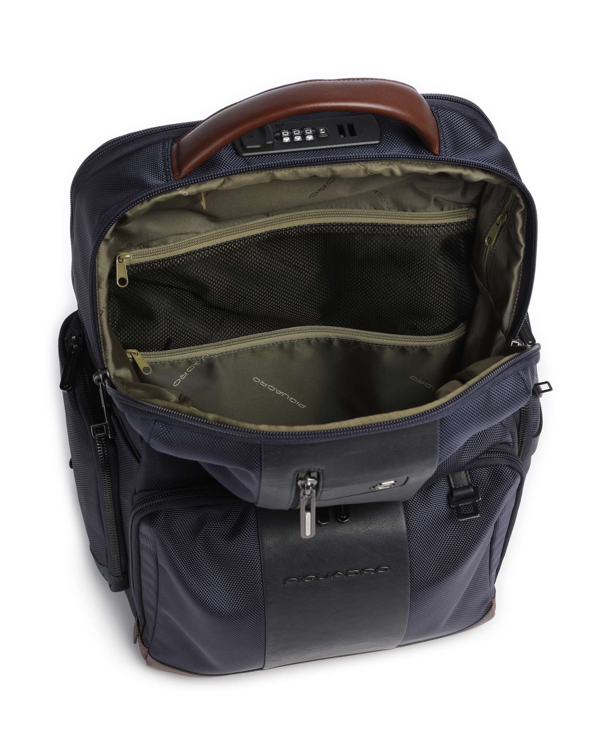 Piquadro Brief 2 Laptop backpack blue/cognac - Image 5