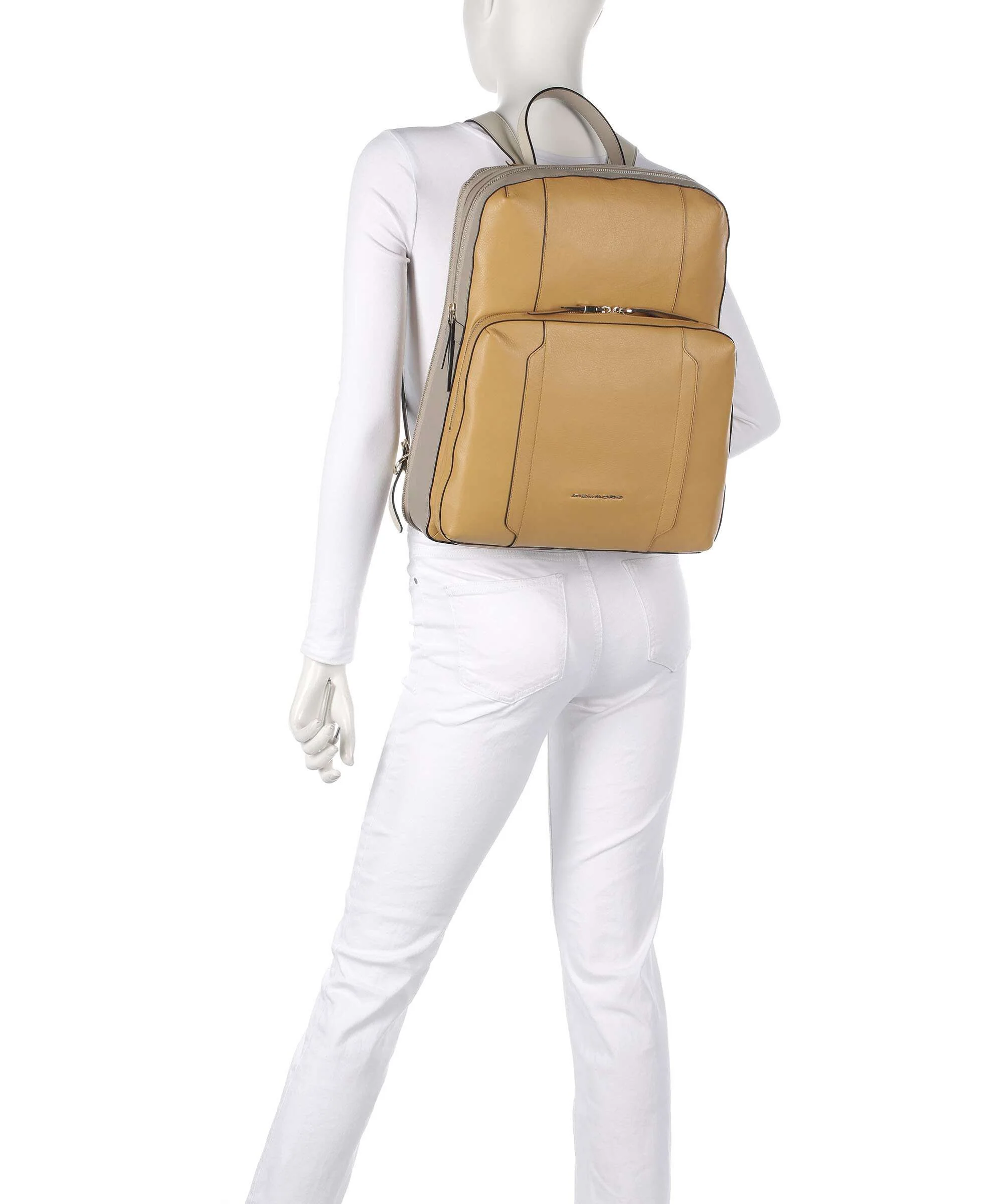 Piquadro Circle Laptop backpack yellow/beige - Image 3