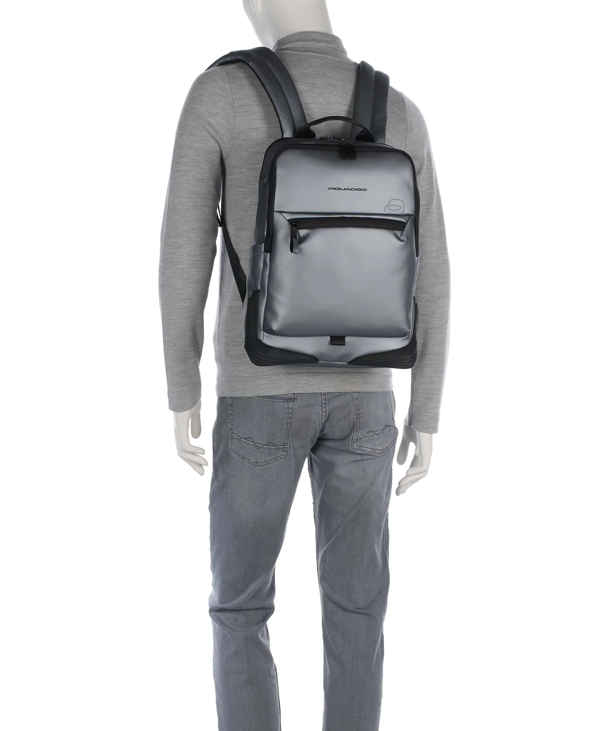 Piquadro Corner 2.0 Backpack metal grey - Image 4
