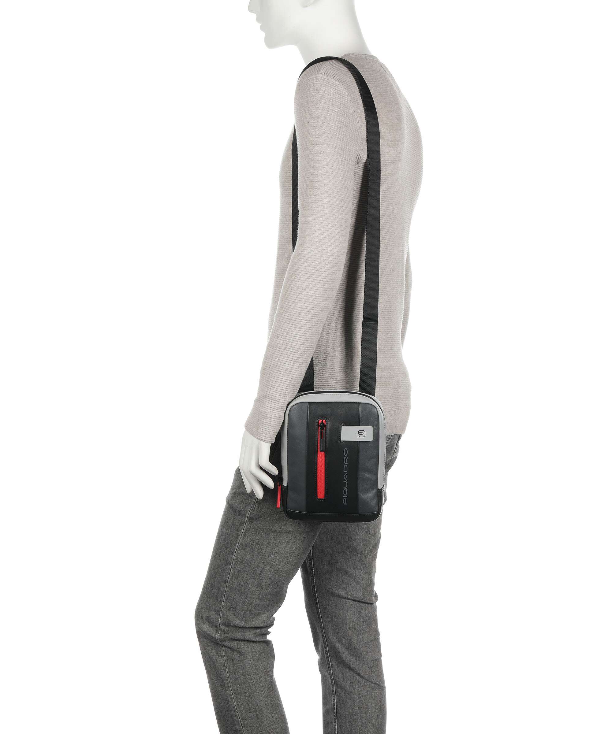 Piquadro Urban Crossbody bag grey/black - Image 3