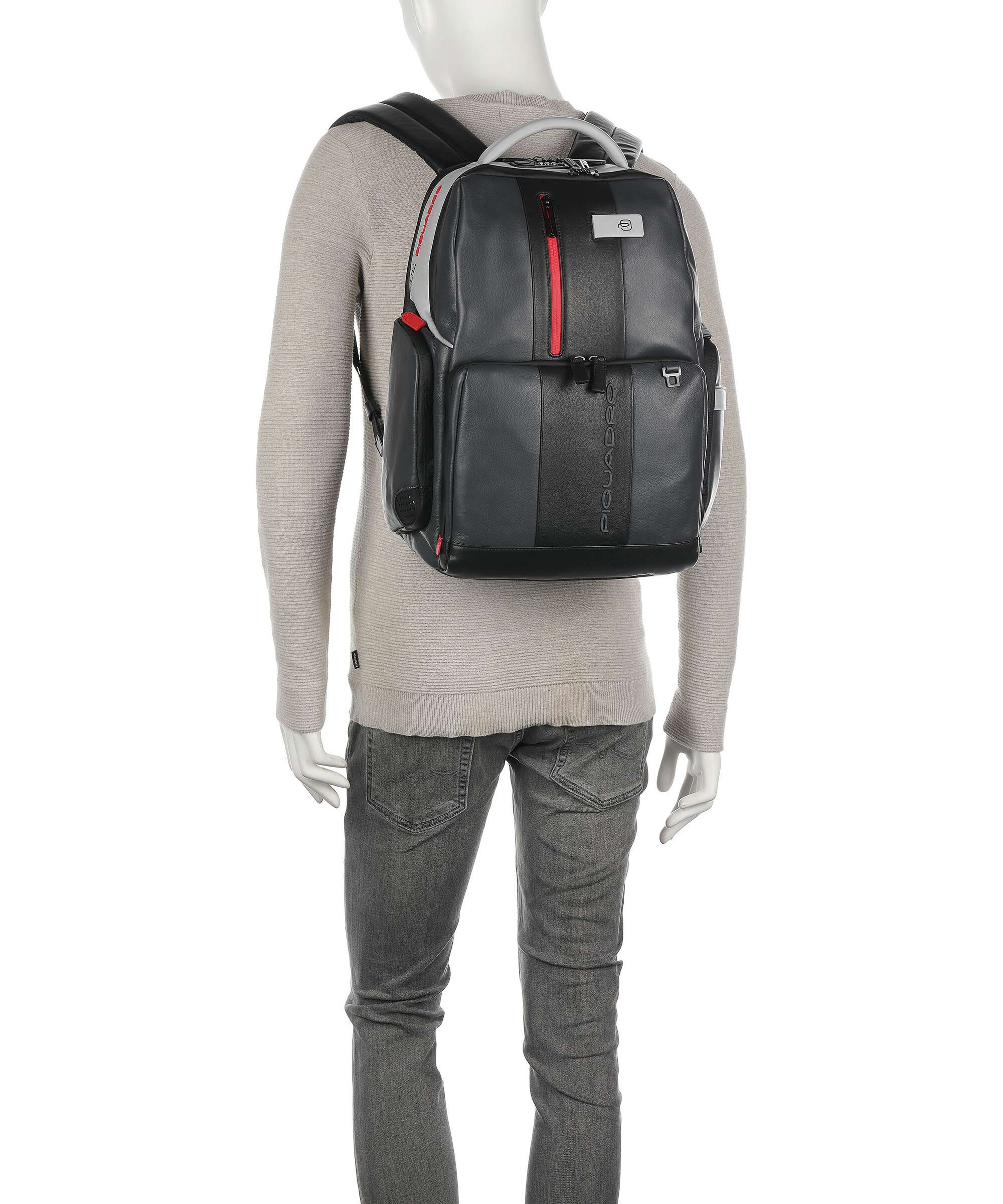 Piquadro Urban Laptop backpack grau/schwarz - Image 3