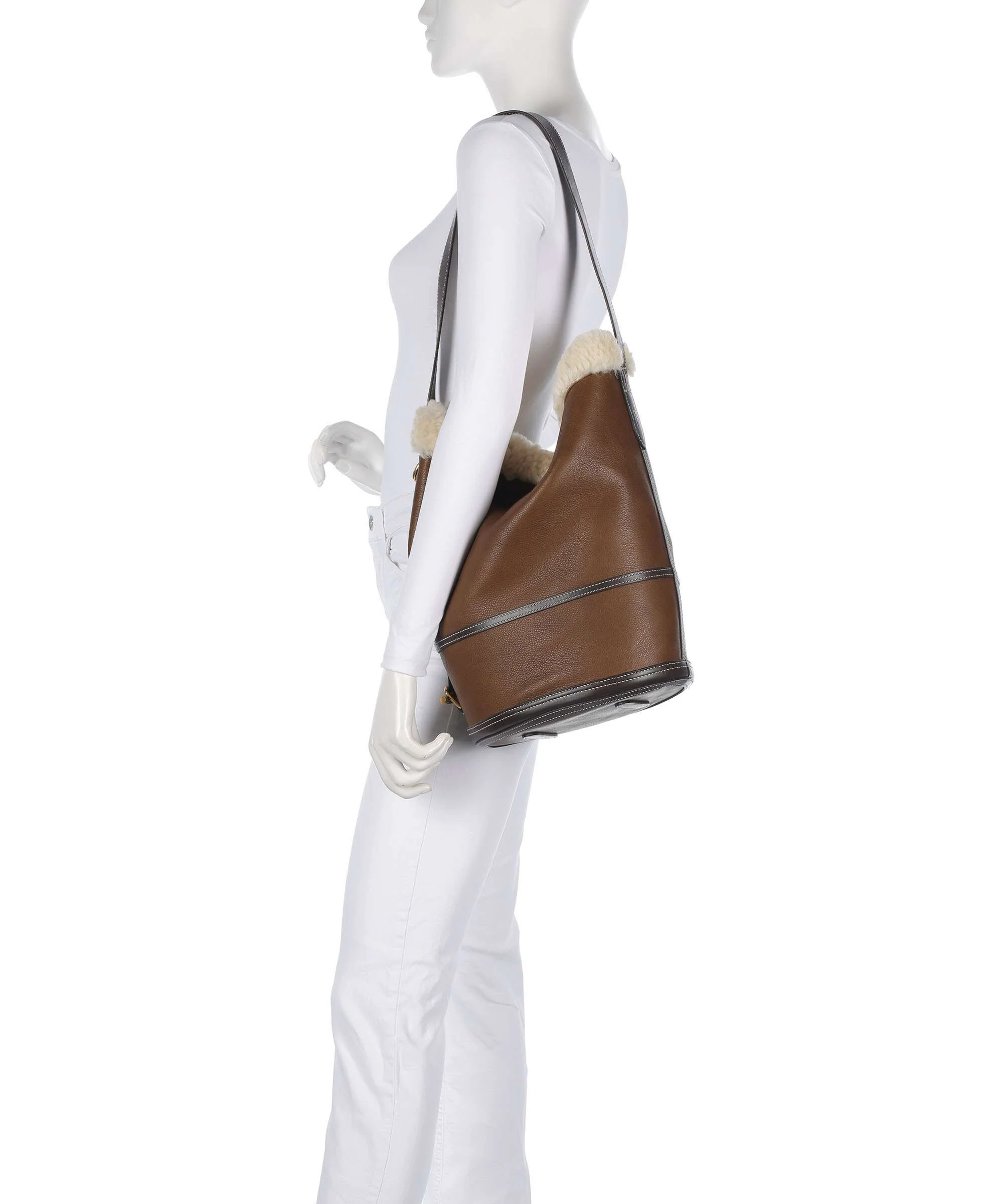 Polo Ralph Lauren Bellport Medium Bucket bag luggage/cream - Image 3