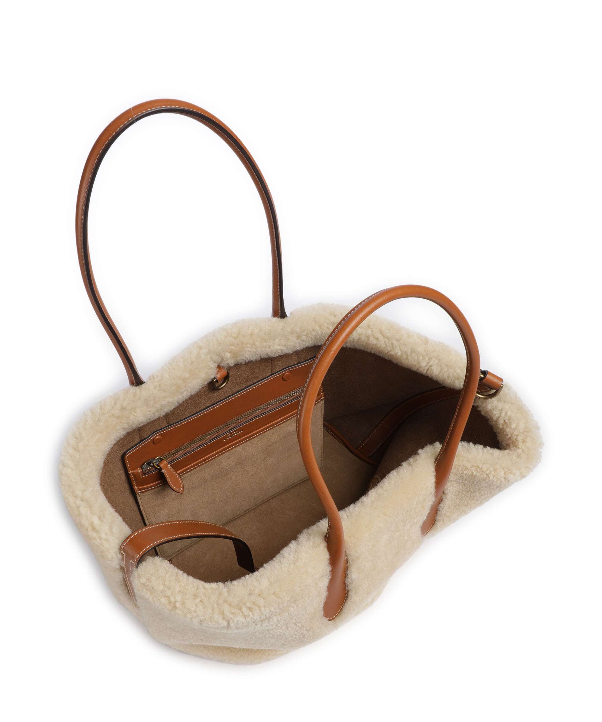 Polo Ralph Lauren Bellport Medium Tote bag cream/cuoio - Image 6
