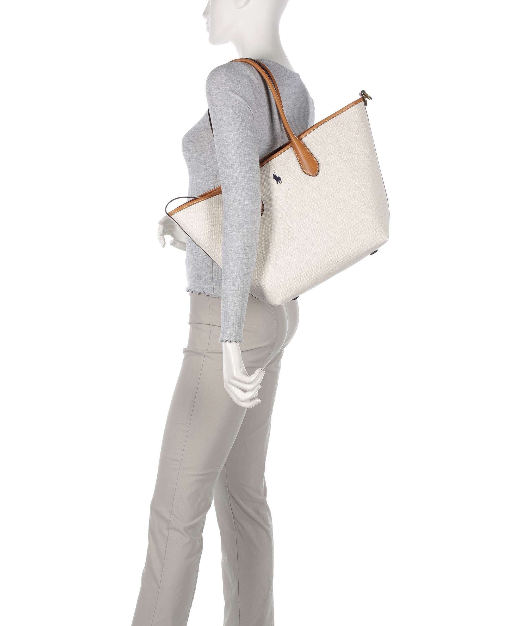 Polo Ralph Lauren Bellport Medium Tote bag natural/navy - Image 3