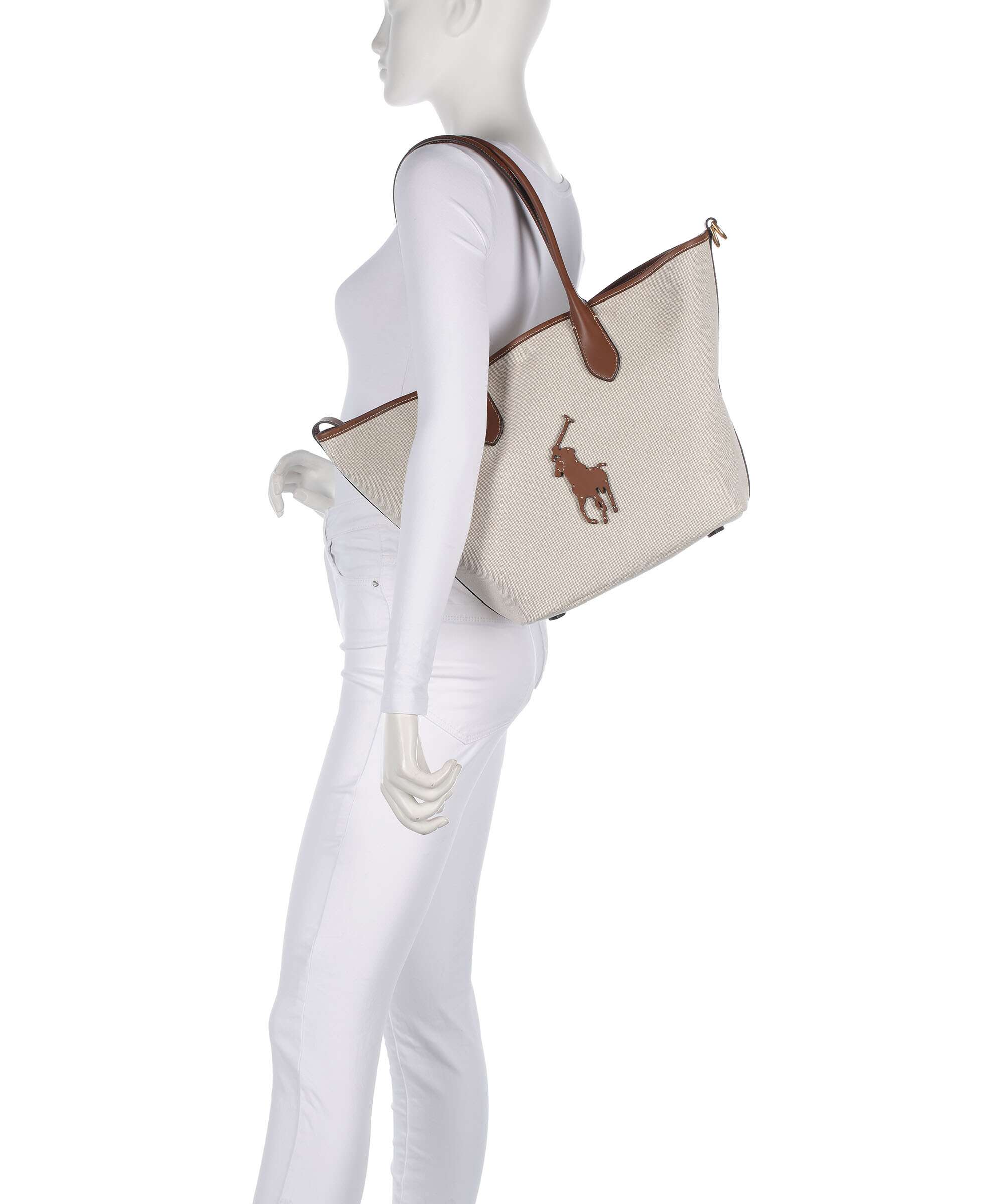 Polo Ralph Lauren Bellport Medium Tote bag natural/cuoio - Image 3