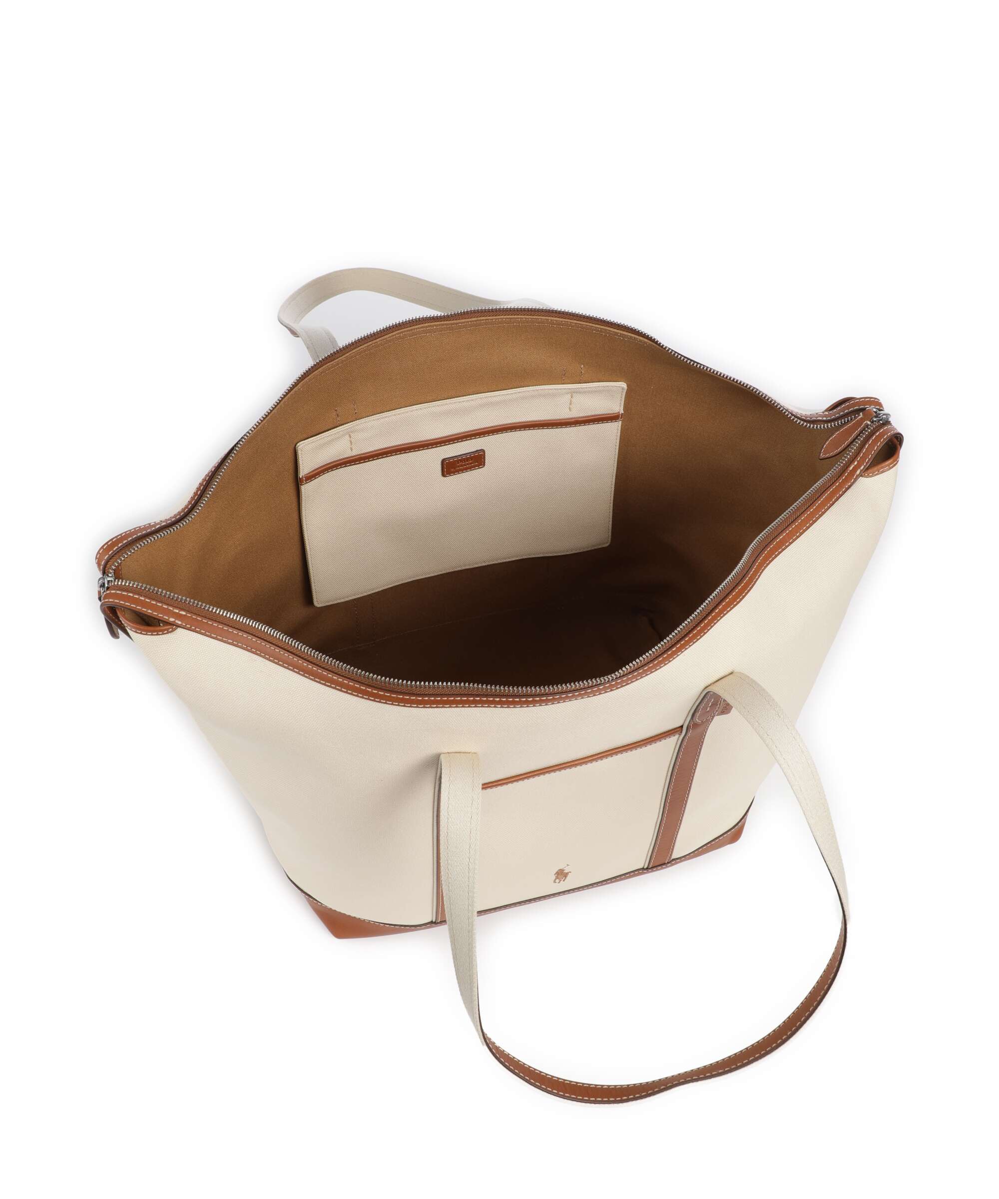 Polo Ralph Lauren Canvas Large Tote bag ecru/cuoio - Image 5