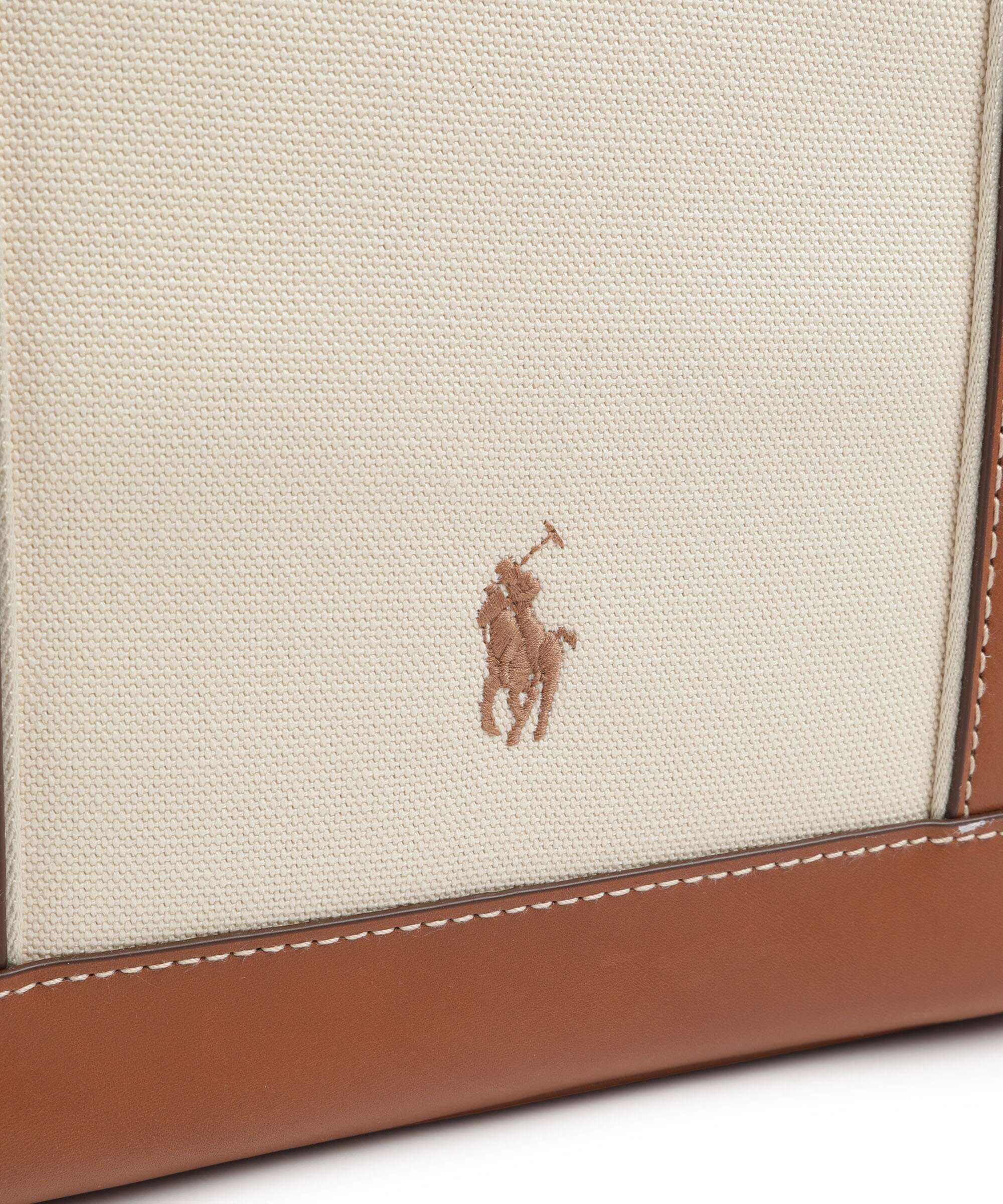 Polo Ralph Lauren Canvas Medium Tote bag ecru/cuoio - Image 4