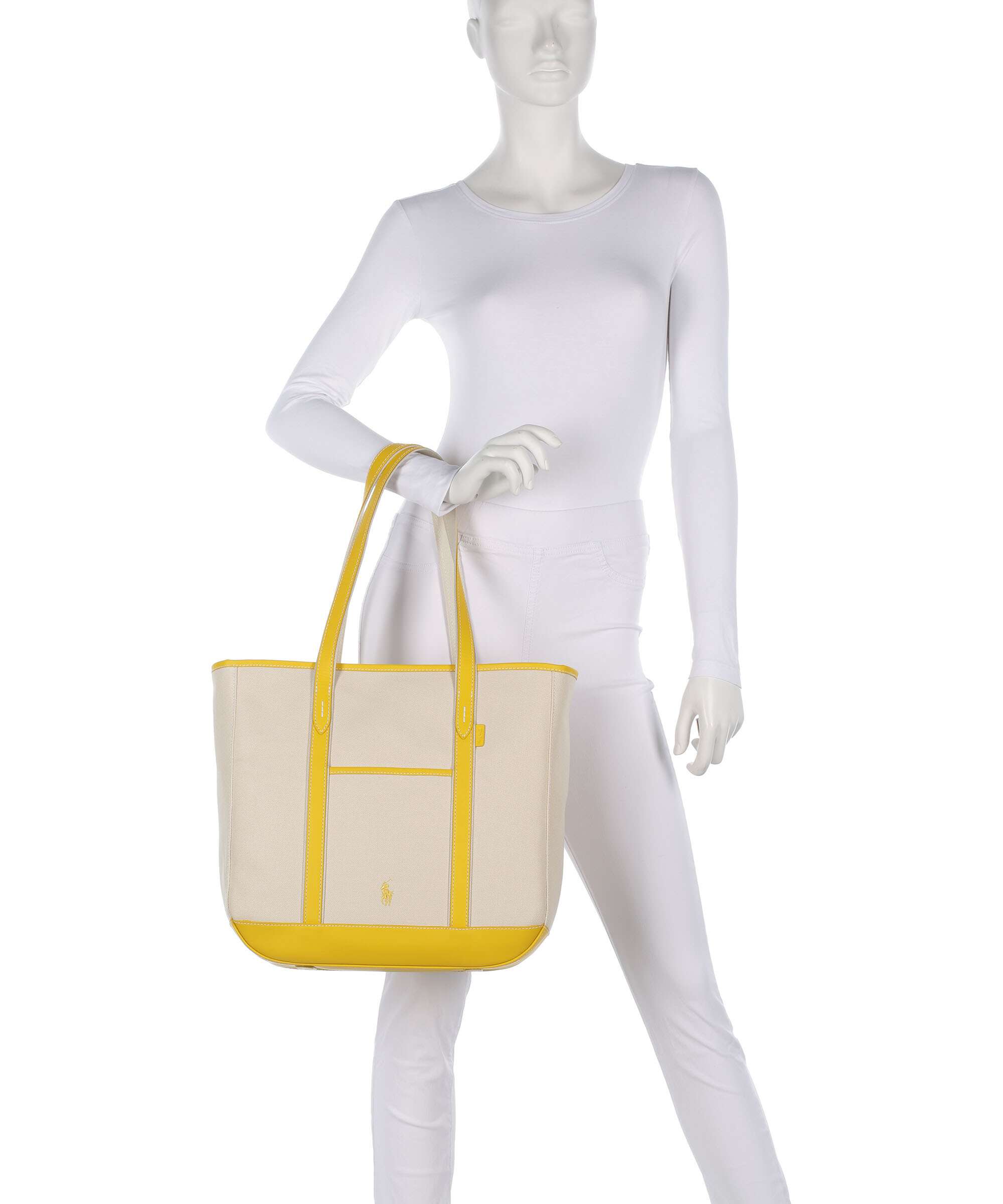 Polo Ralph Lauren Canvas Medium Tote bag ecru/racing yellow - Image 3