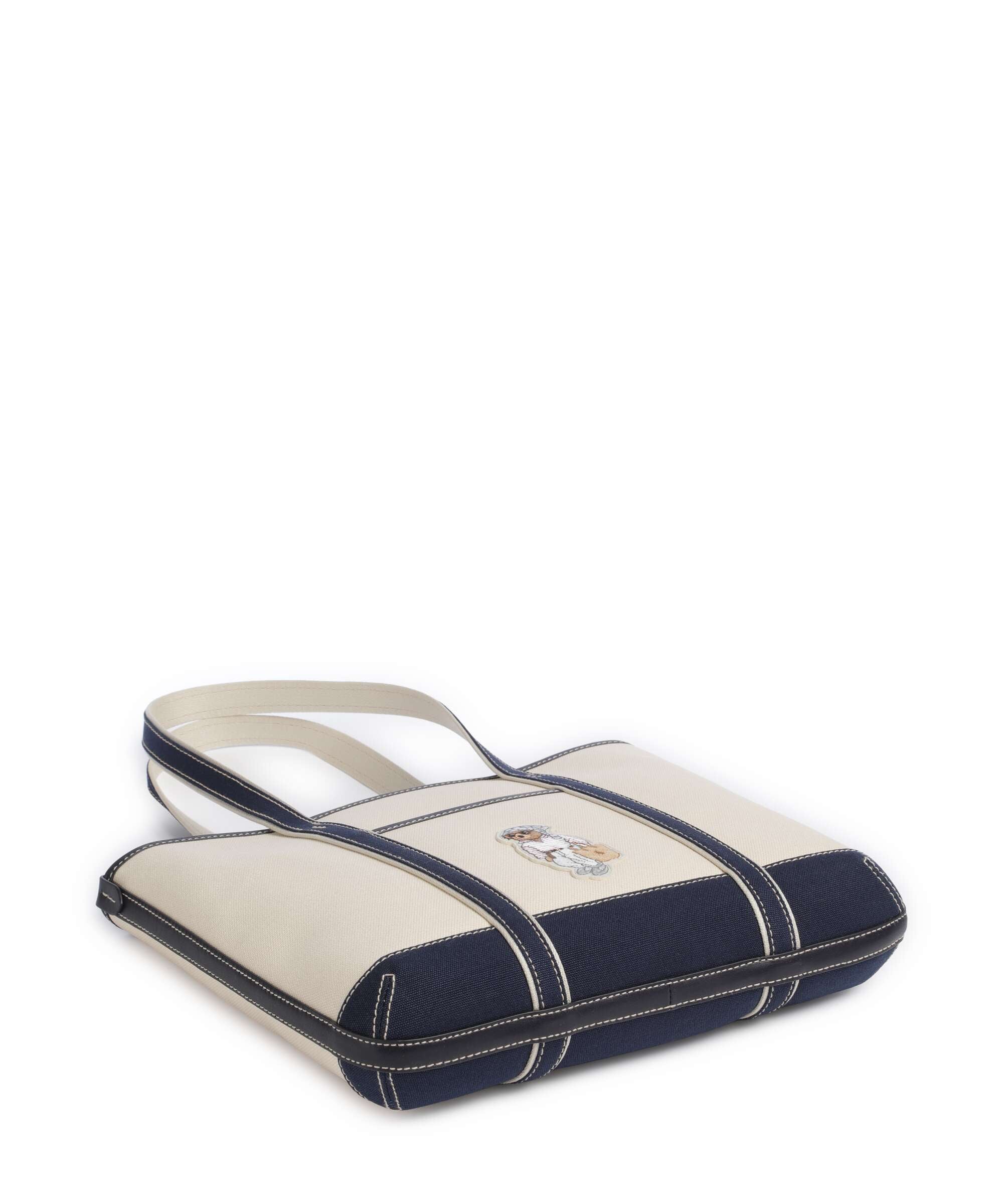 Polo Ralph Lauren Canvas Small Tote bag ecru/newport navy - Image 4