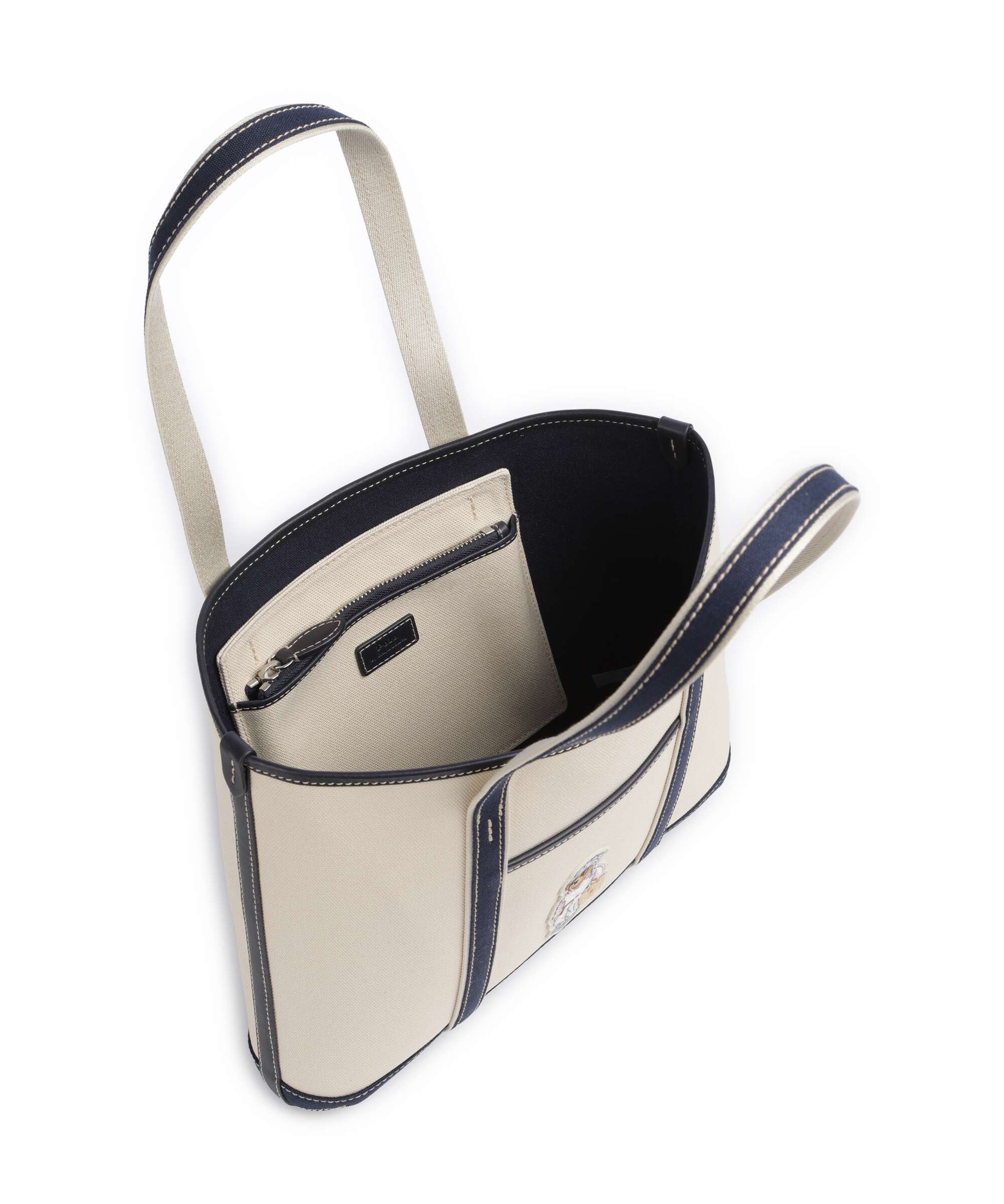 Polo Ralph Lauren Canvas Small Tote bag ecru/newport navy - Image 5
