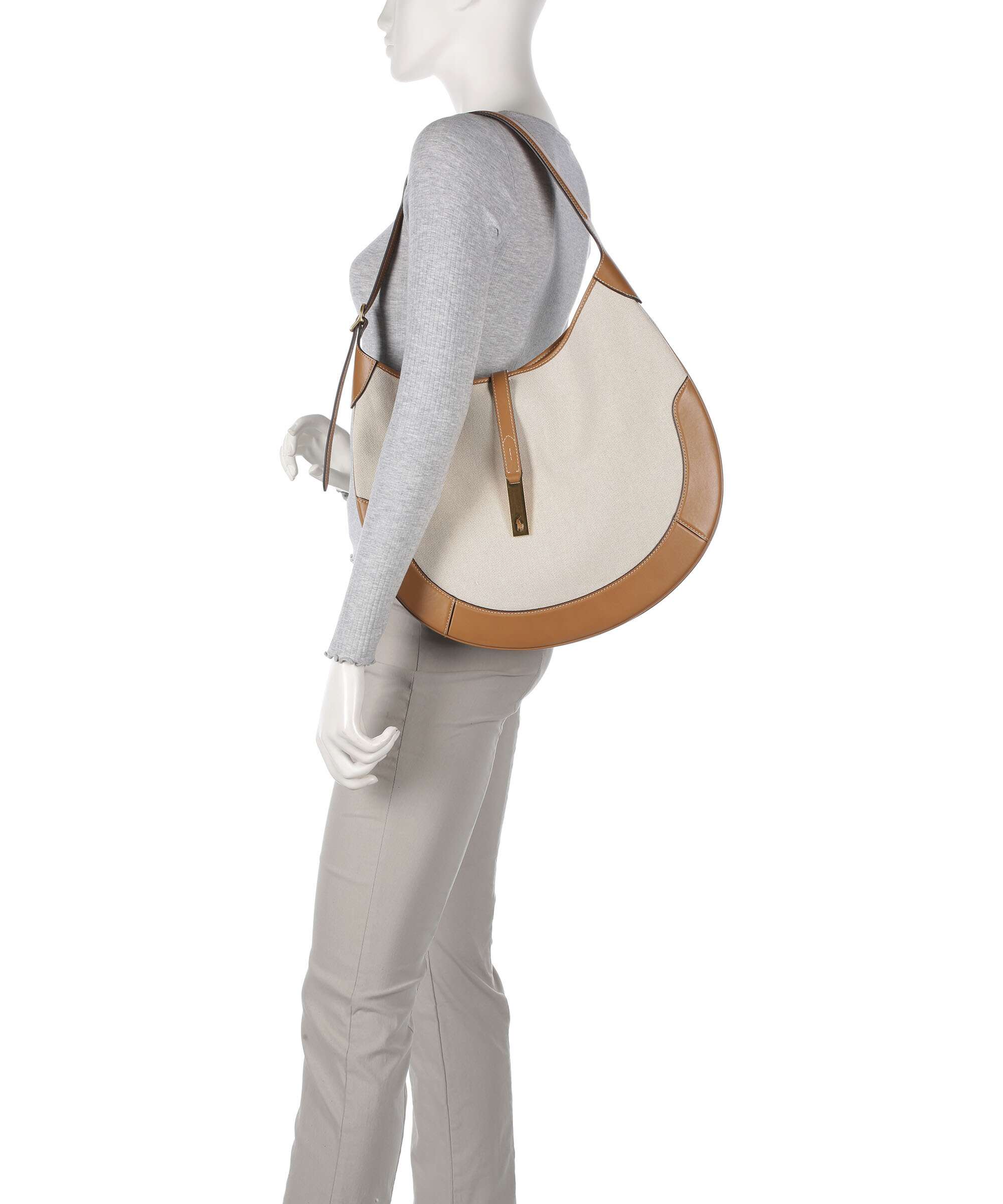 Polo Ralph Lauren ID Collection Medium Hobo bag natural/tan - Image 3