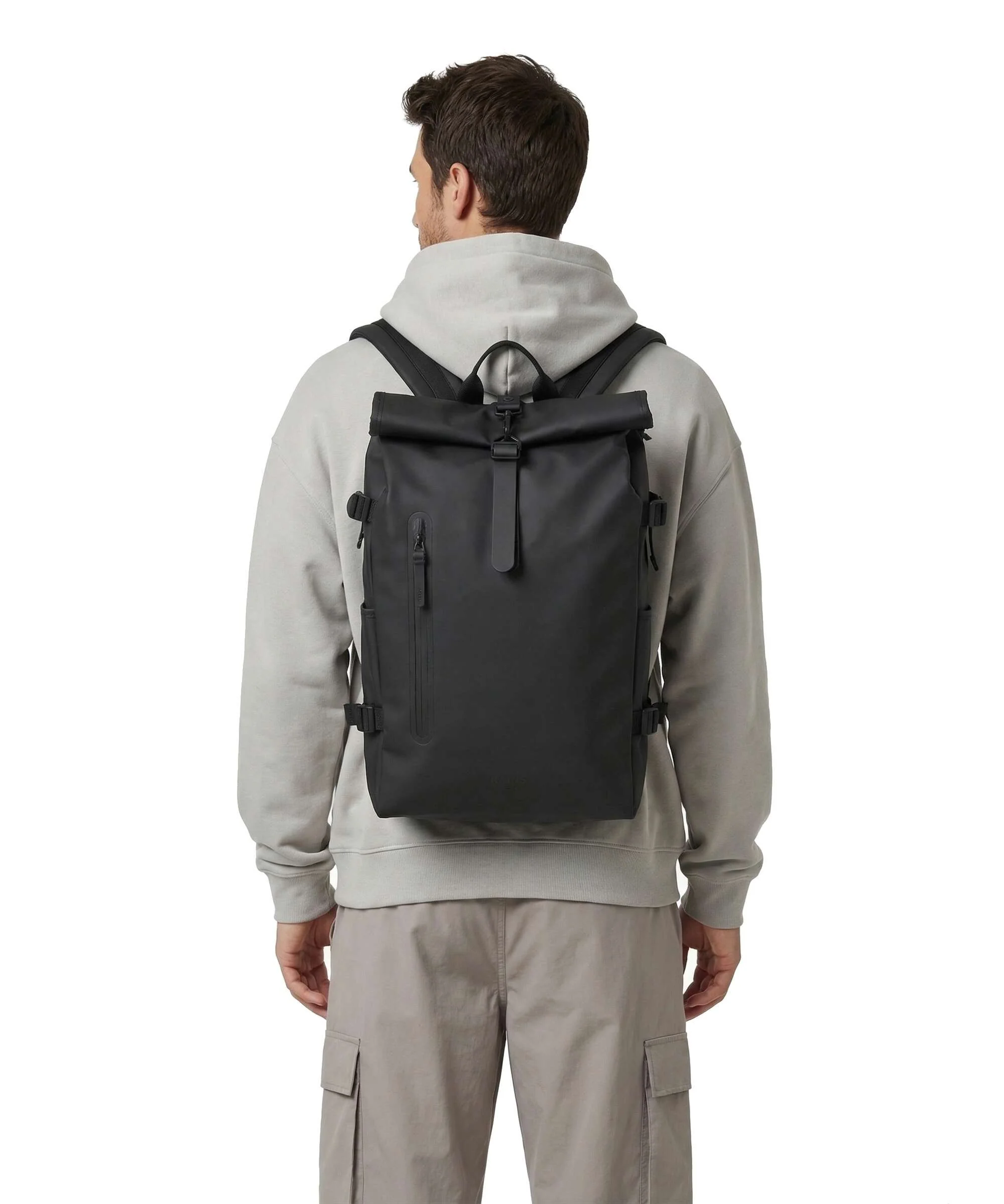 Rains Large Rolltop backpack black - Image 3