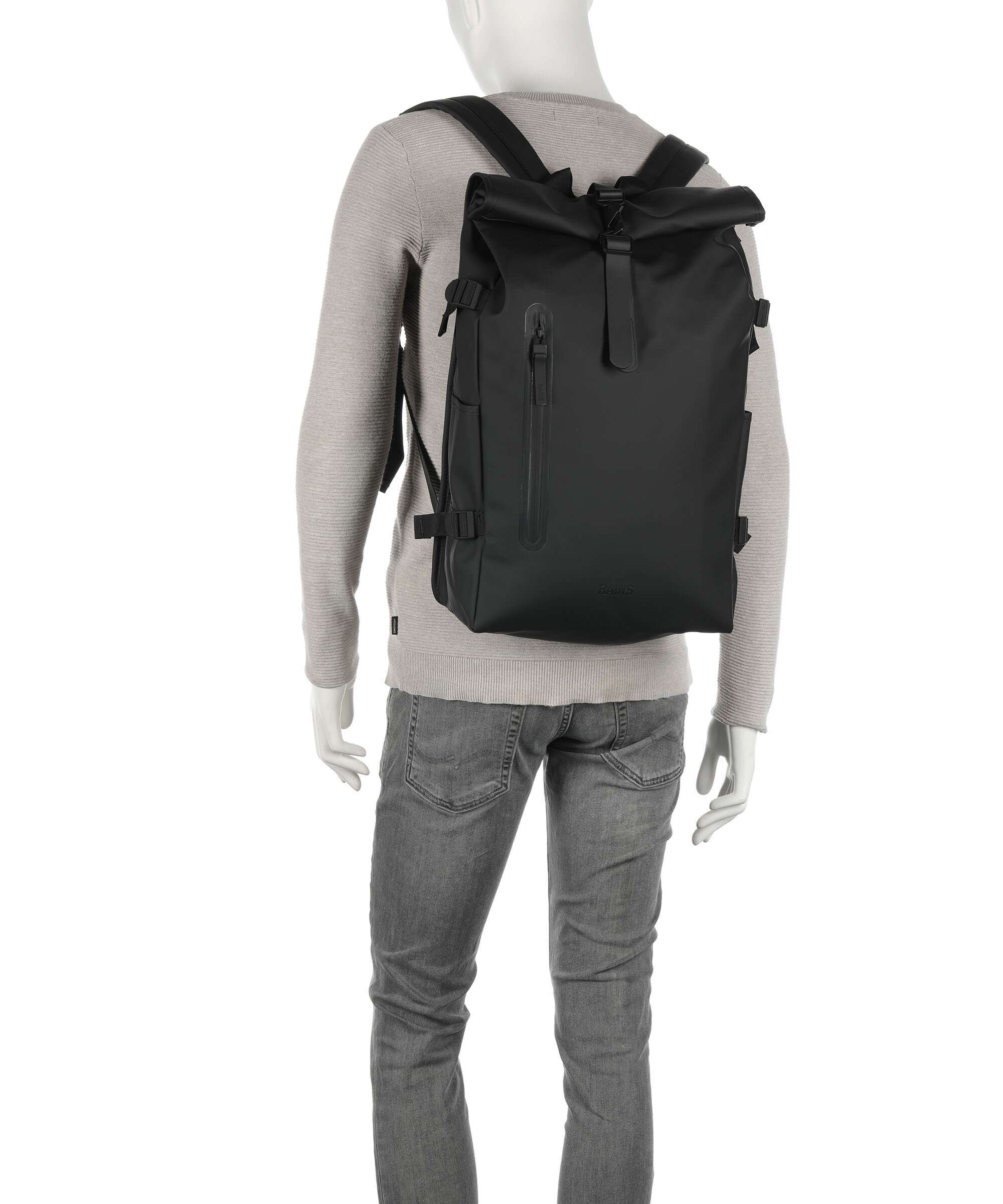 Rains Large Rolltop backpack green - Image 3