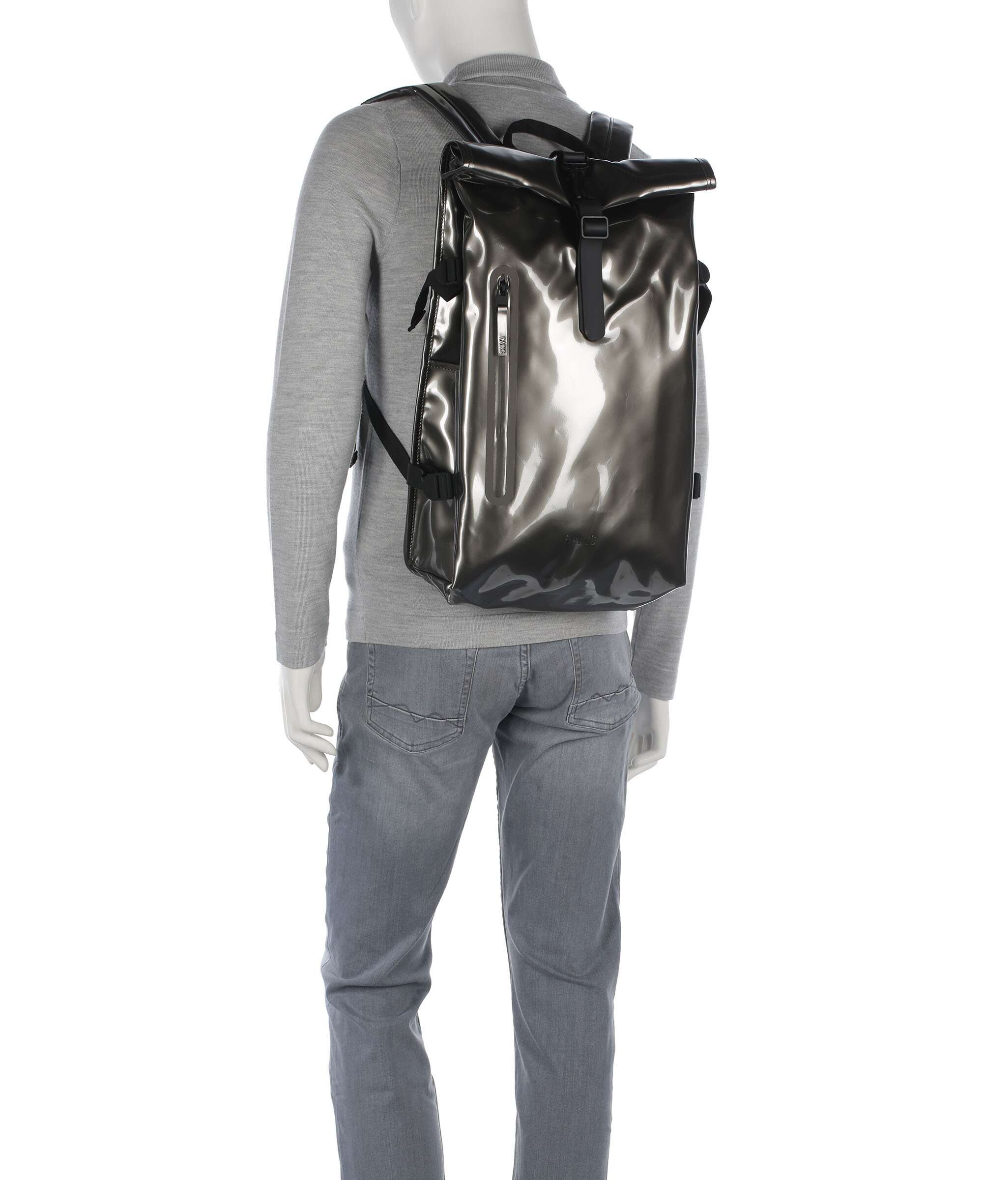 Rains Large Rolltop backpack raven - Image 4